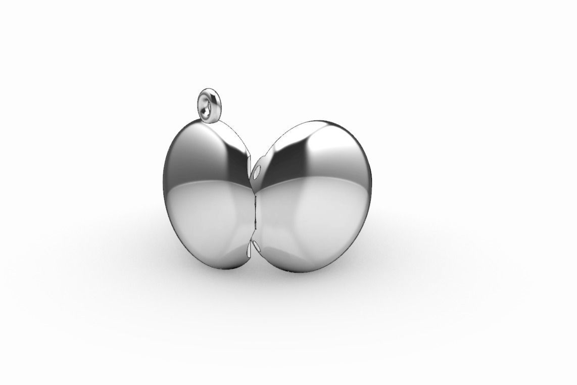 Round locket with integrated hinge and clasp - 20mm 3D print model_2