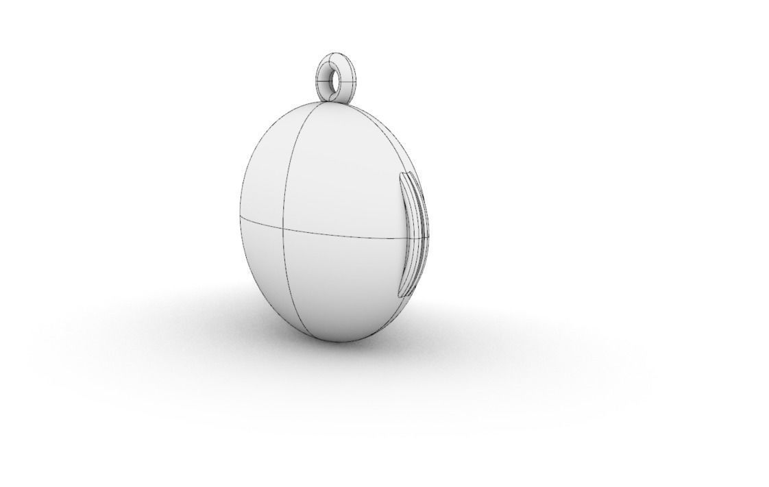 Round locket with integrated hinge and clasp - 20mm 3D print model_6