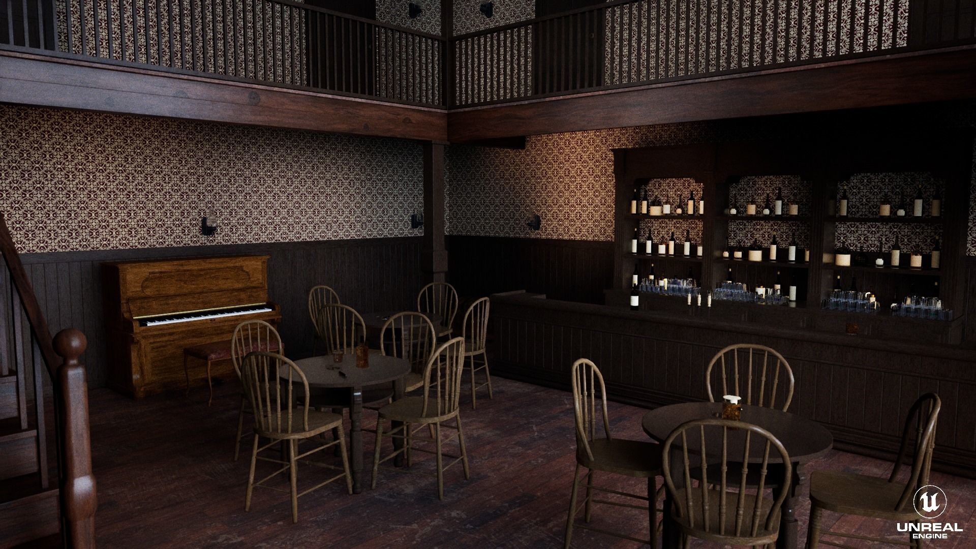 Western Saloon Interior 3d Scene 3D model_21
