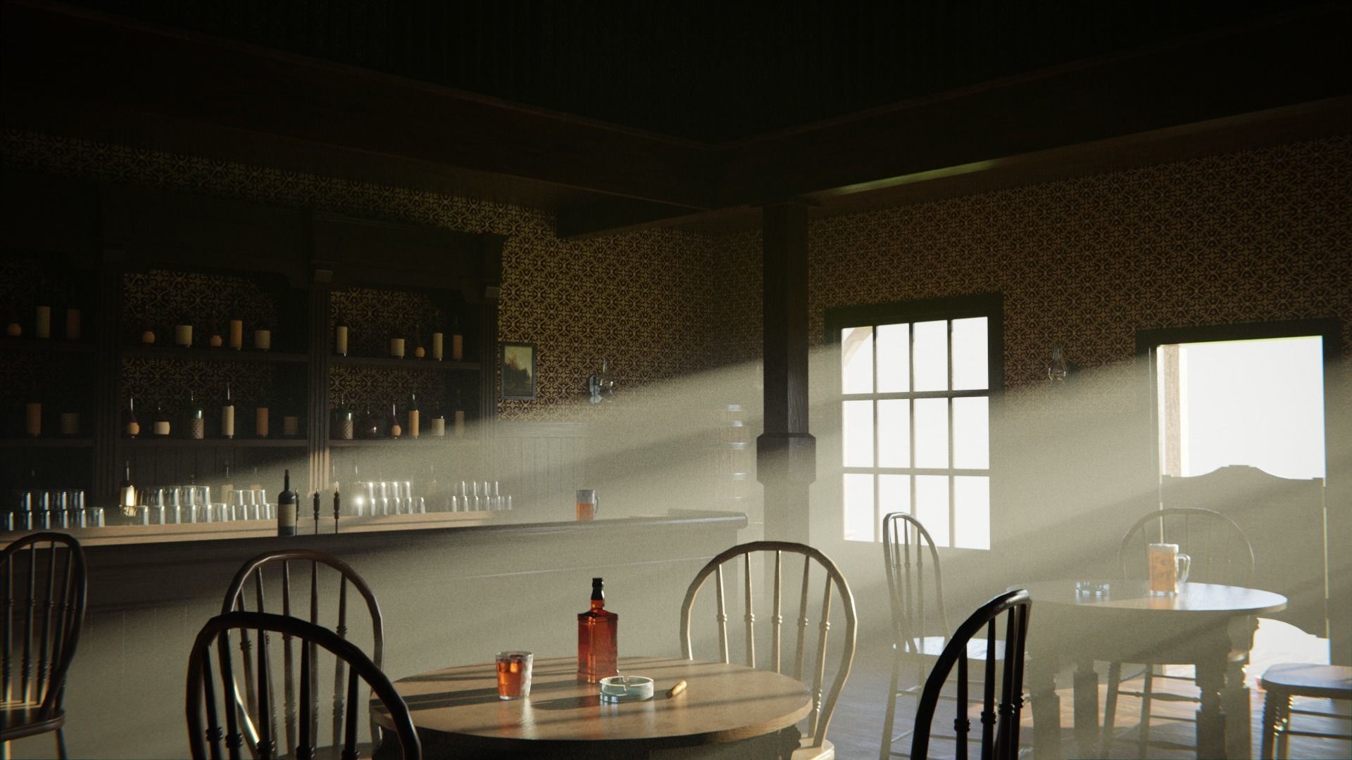 Western Saloon Interior 3d Scene 3D model_13