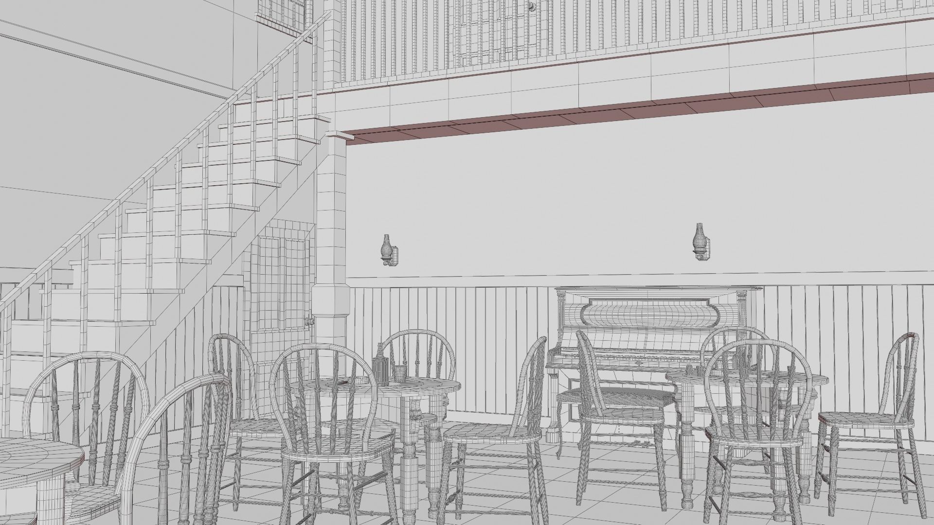 Western Saloon Interior 3d Scene 3D model_51