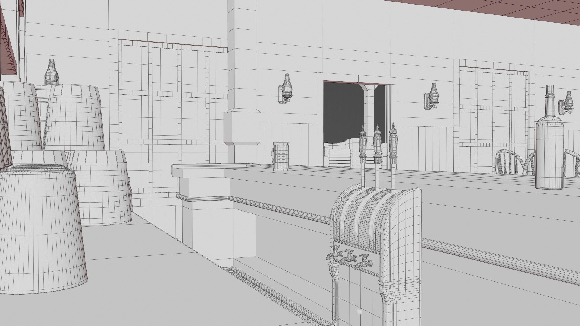 Western Saloon Interior 3d Scene 3D model_52