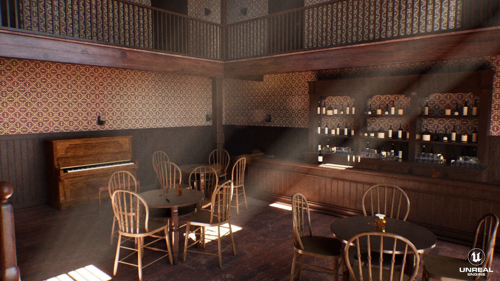 Western Saloon Interior 3d Scene 3D model_26