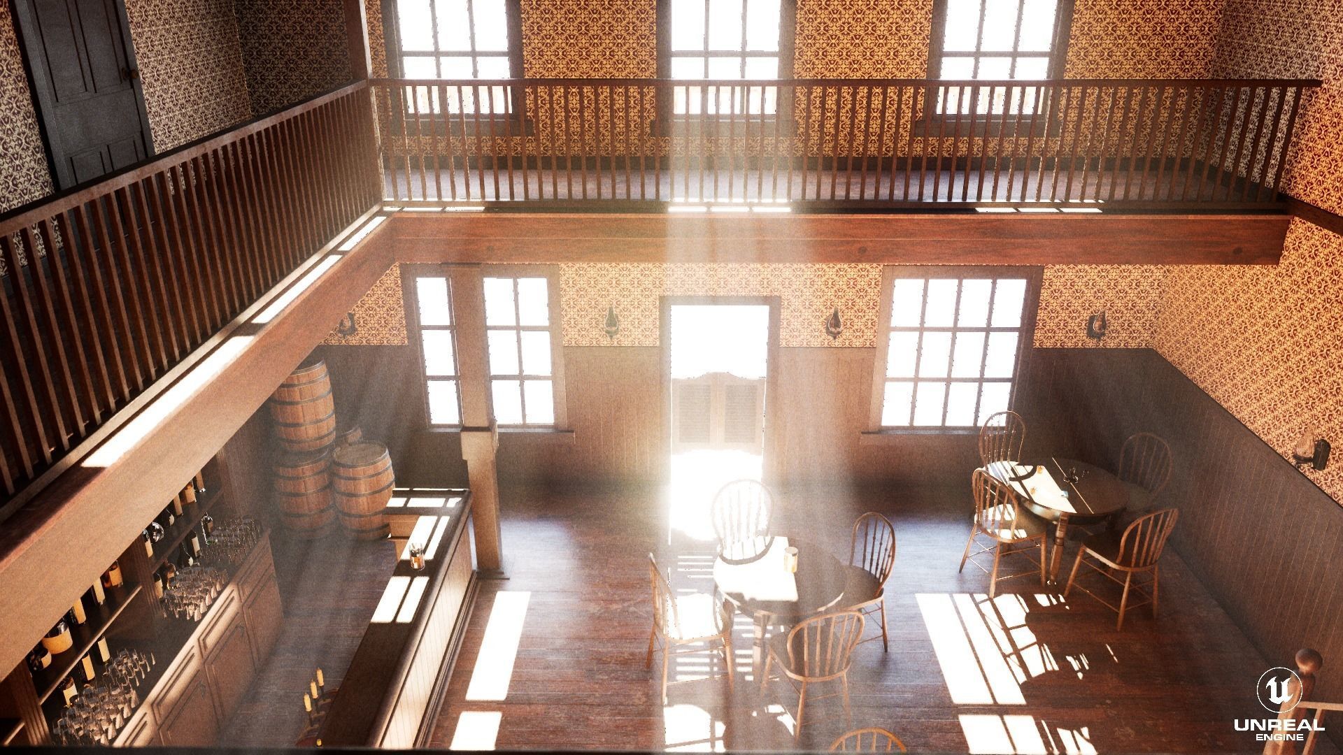 Western Saloon Interior 3d Scene 3D model_28
