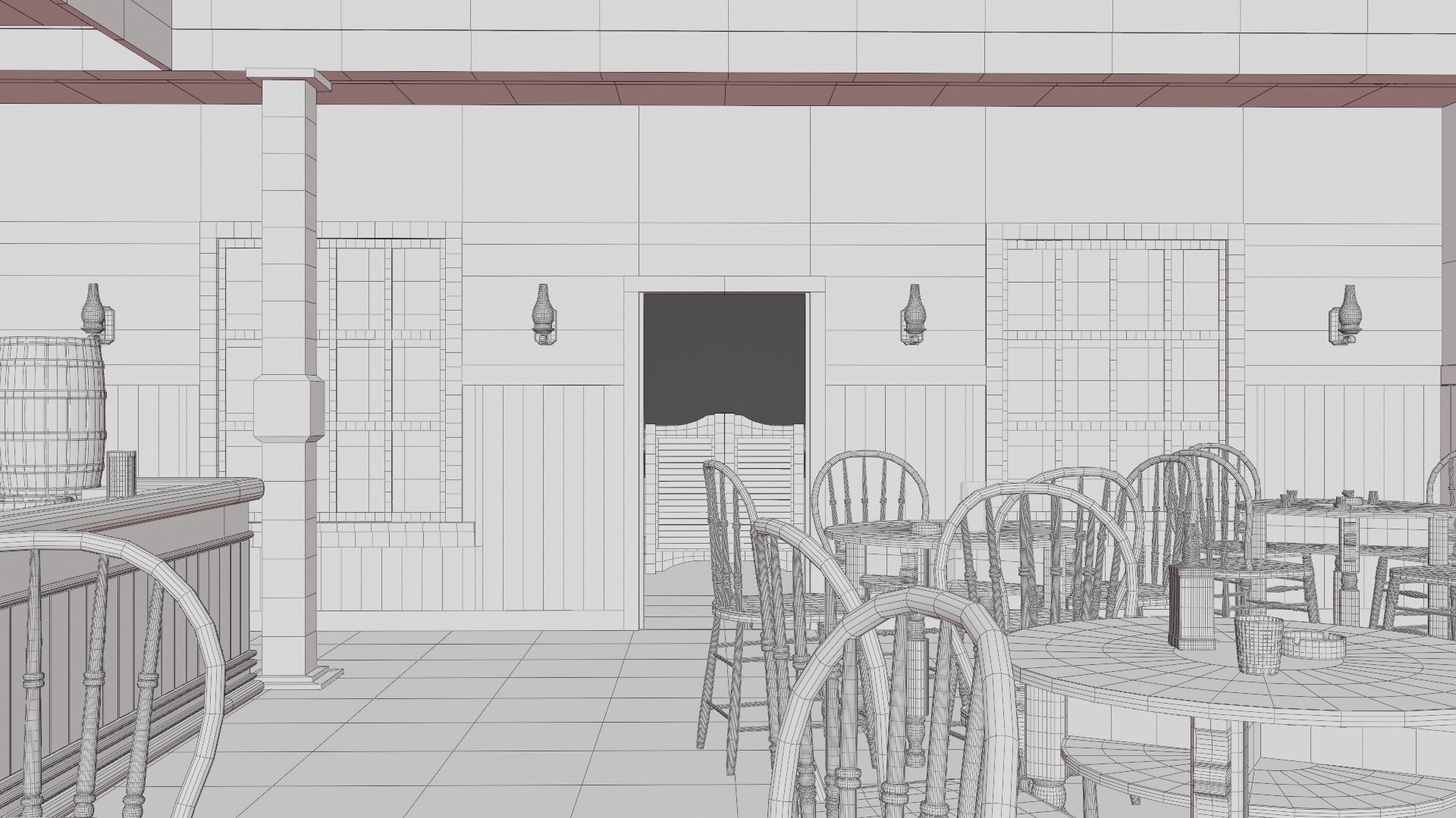 Western Saloon Interior 3d Scene 3D model_53