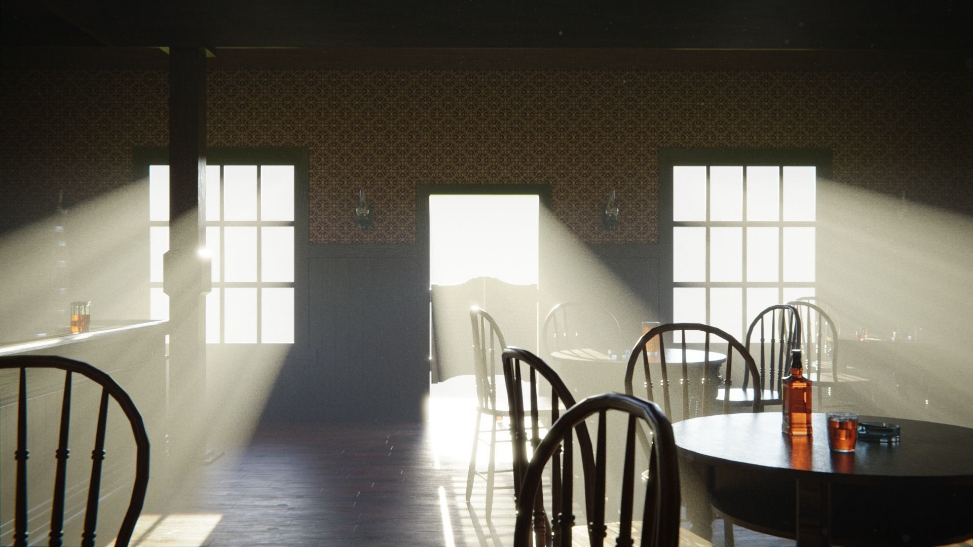 Western Saloon Interior 3d Scene 3D model_12