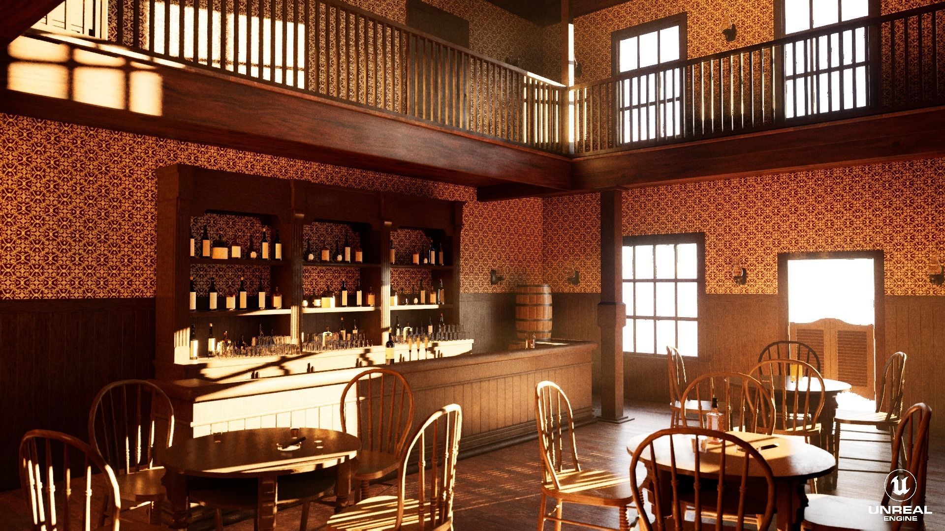 Western Saloon Interior 3d Scene 3D model_24