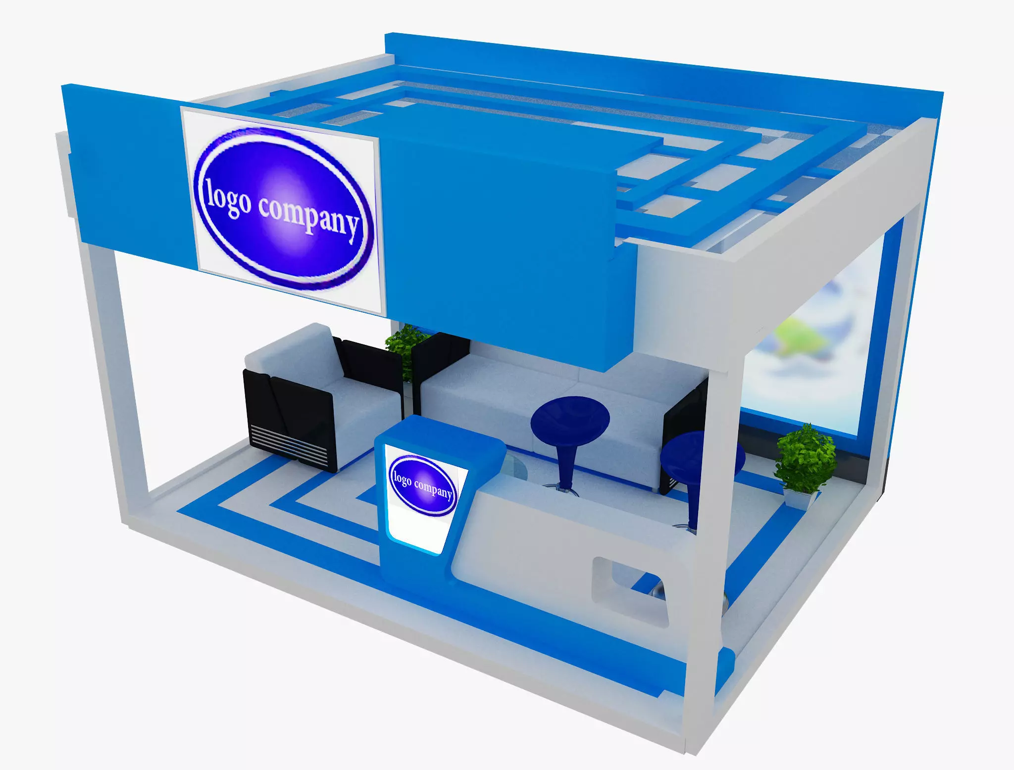  Booth Exhibition Stand a492c 3D model_0