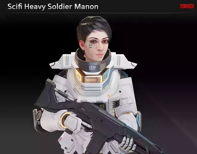 Scifi Heavy Soldier Manon Low-poly 3D model