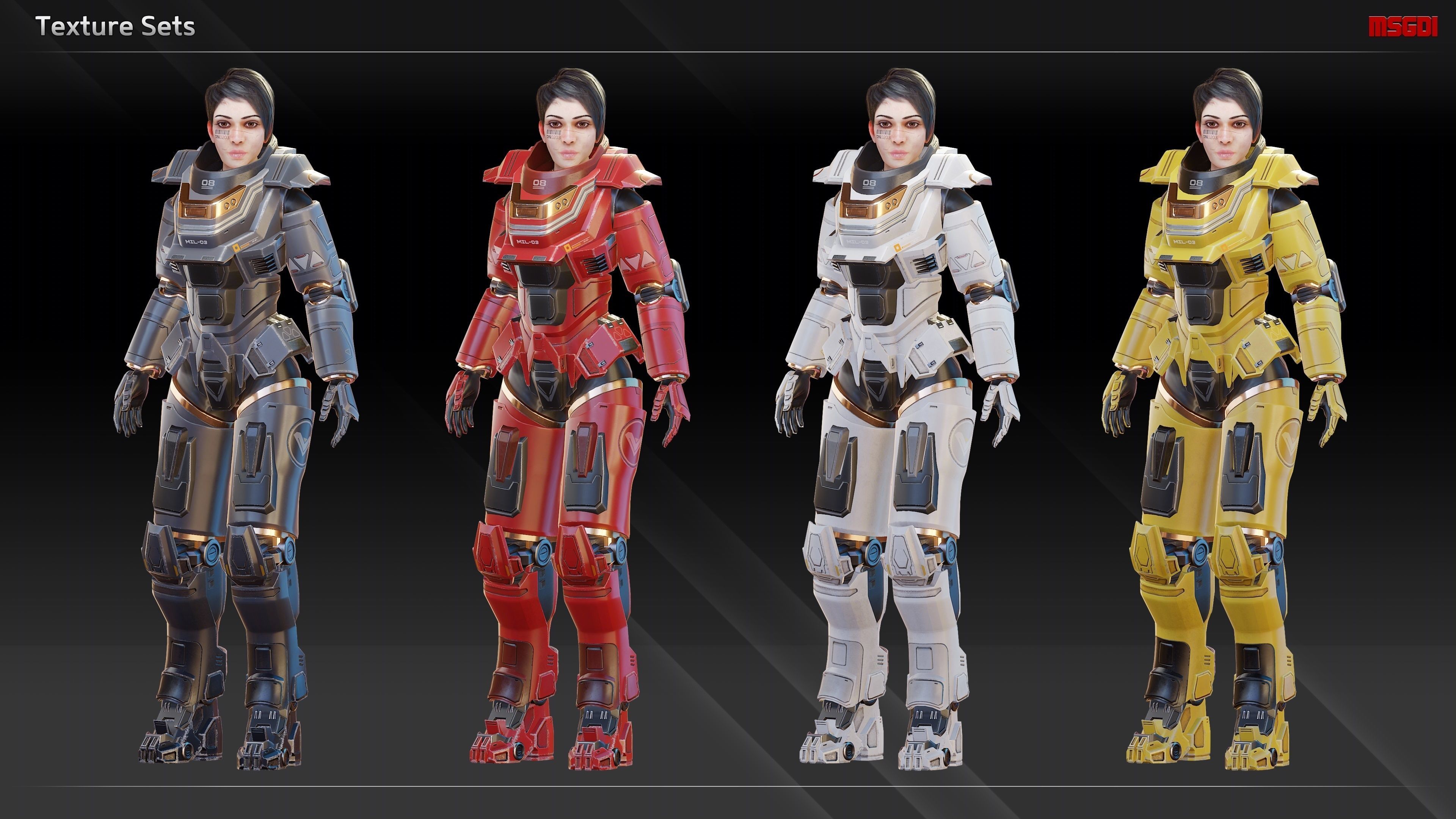 Scifi Heavy Soldier Manon Low-poly 3D model_17