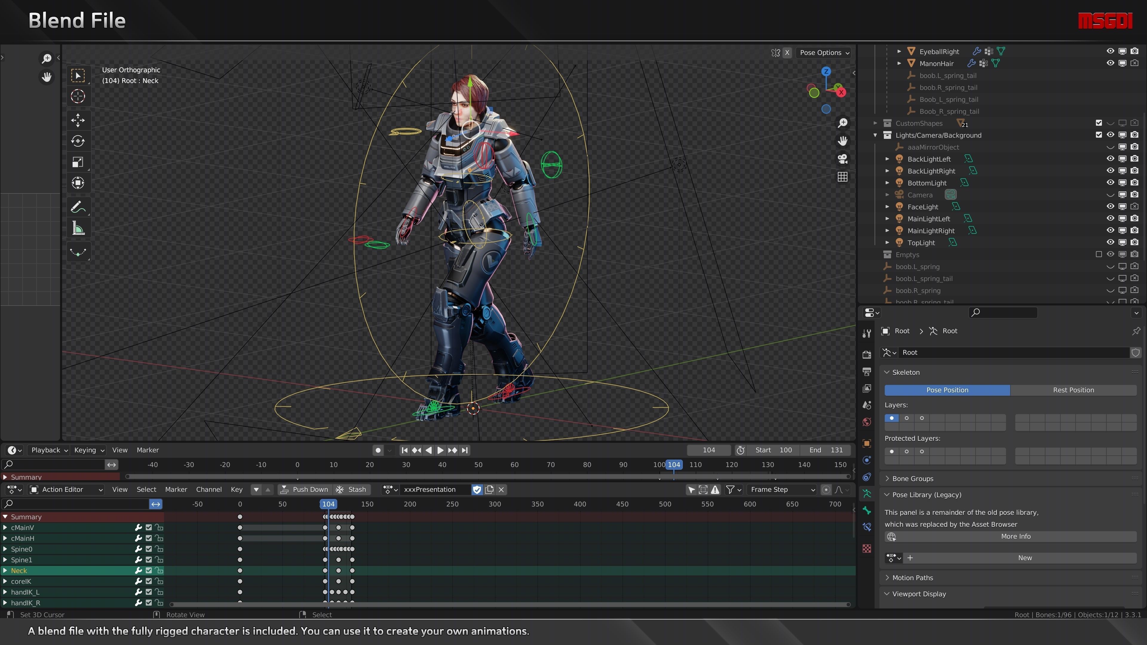 Scifi Heavy Soldier Manon Low-poly 3D model_5