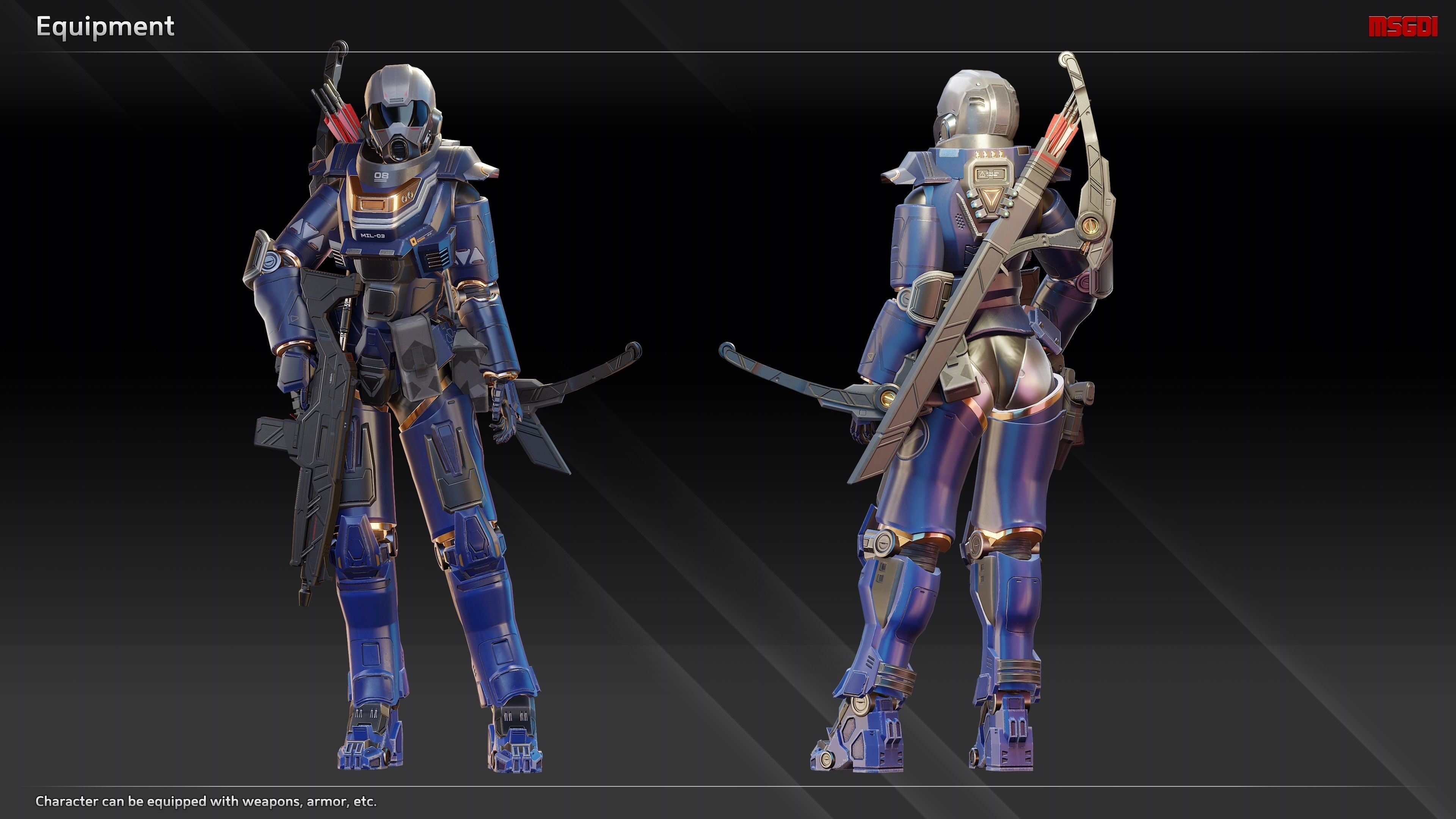 Scifi Heavy Soldier Manon Low-poly 3D model_14