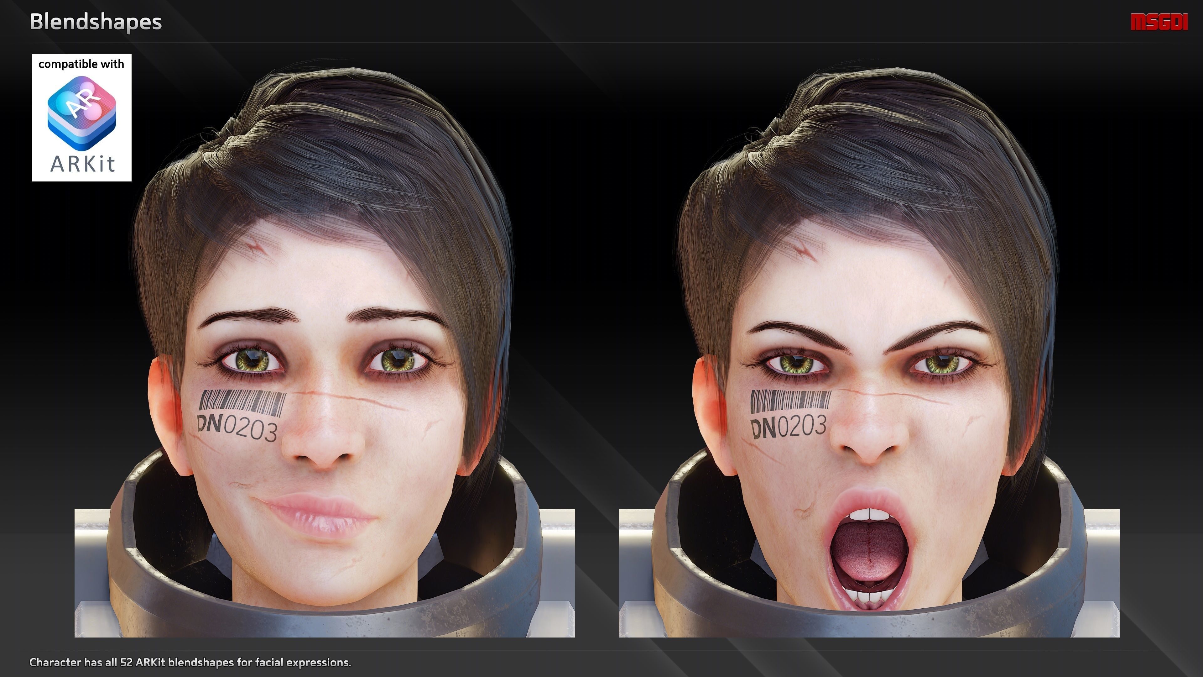 Scifi Heavy Soldier Manon Low-poly 3D model_6