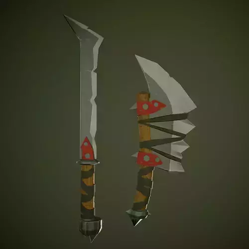 Low Poly Stylized Weapon Game Ready