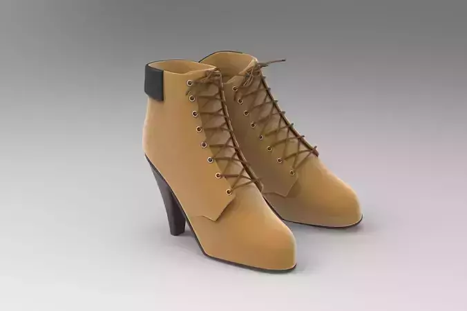 High Heel Boot Low-poly 3D model
