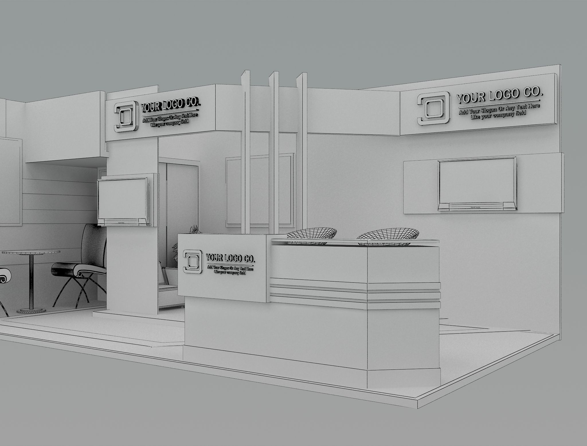 Booth Exhibition Stand a493a 3D model_13