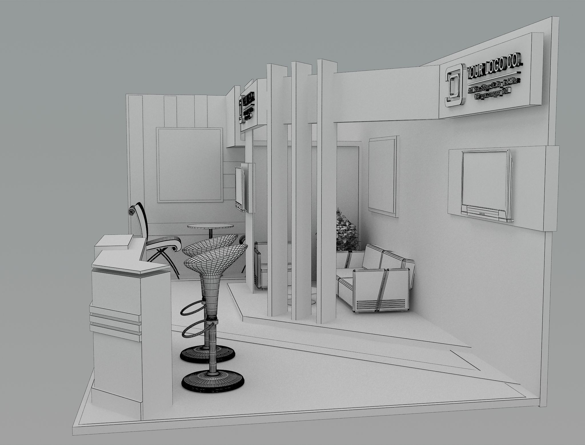 Booth Exhibition Stand a493a 3D model_5