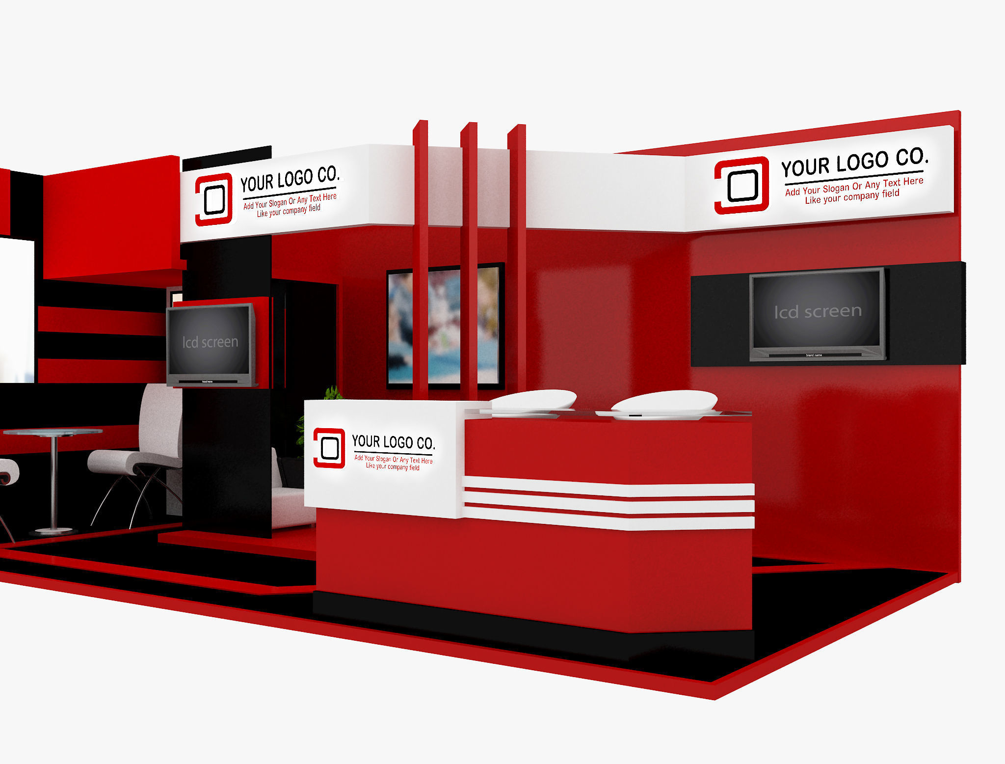 Booth Exhibition Stand a493a 3D model_12