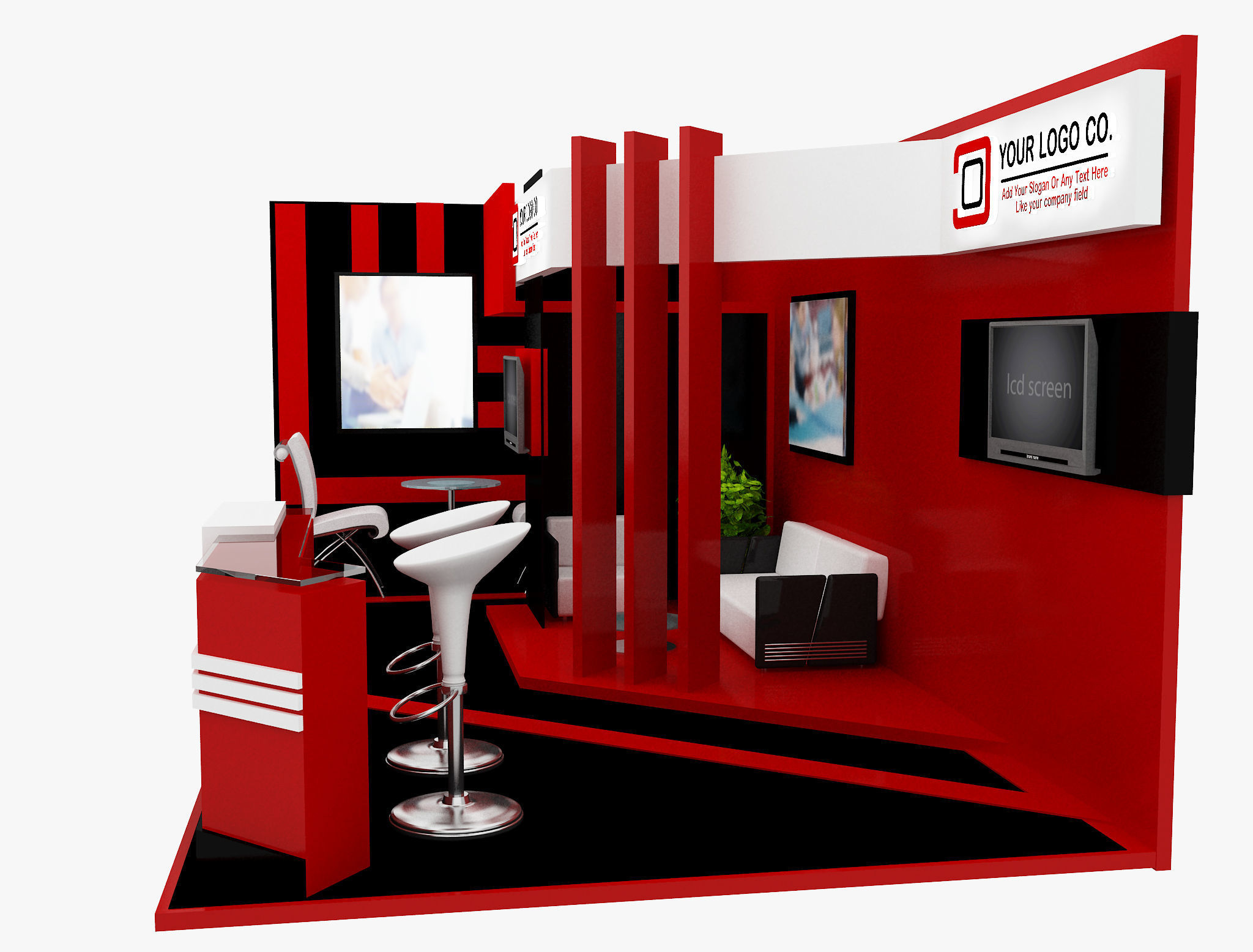 Booth Exhibition Stand a493a 3D model_4