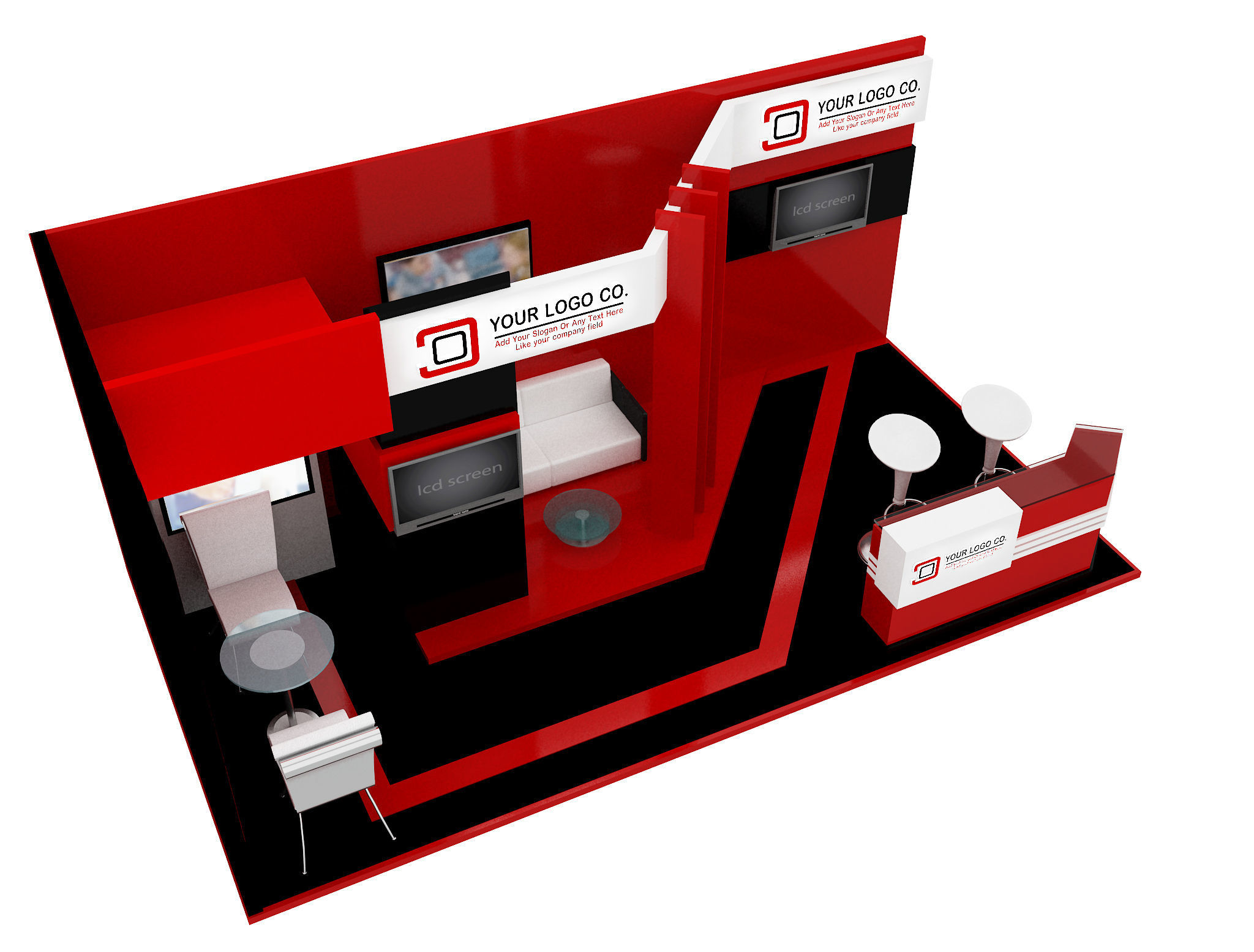 Booth Exhibition Stand a493a 3D model_10