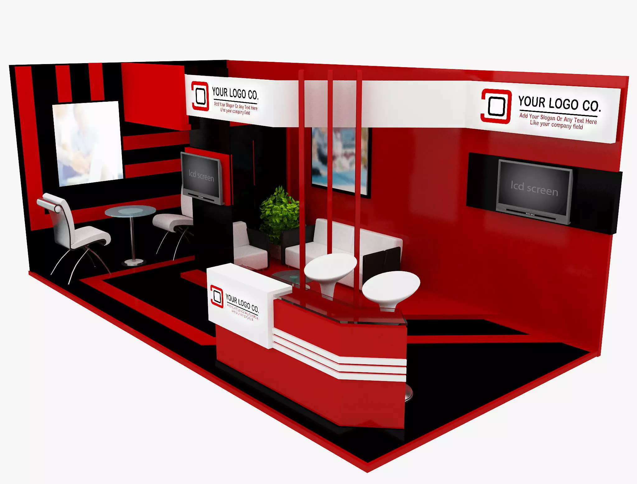 Booth Exhibition Stand a493a 3D model_0