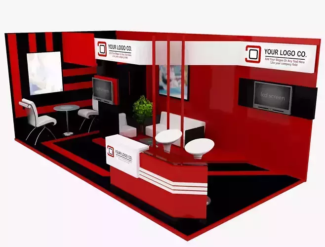 Booth Exhibition Stand a493a 3D model