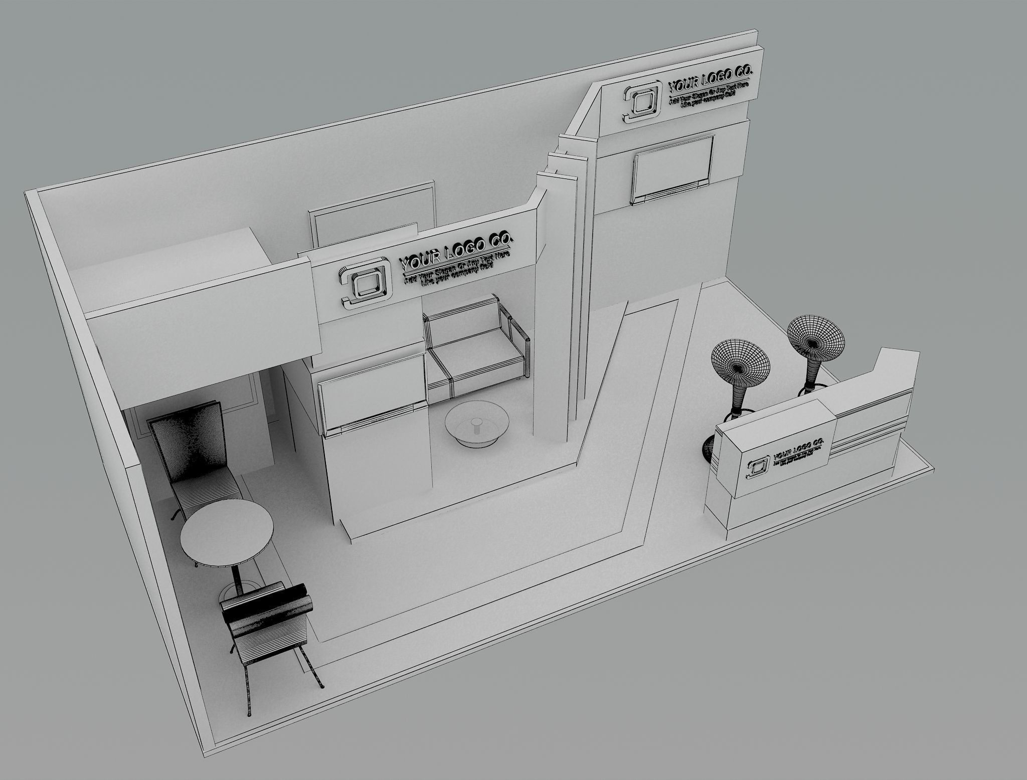 Booth Exhibition Stand a493a 3D model_11