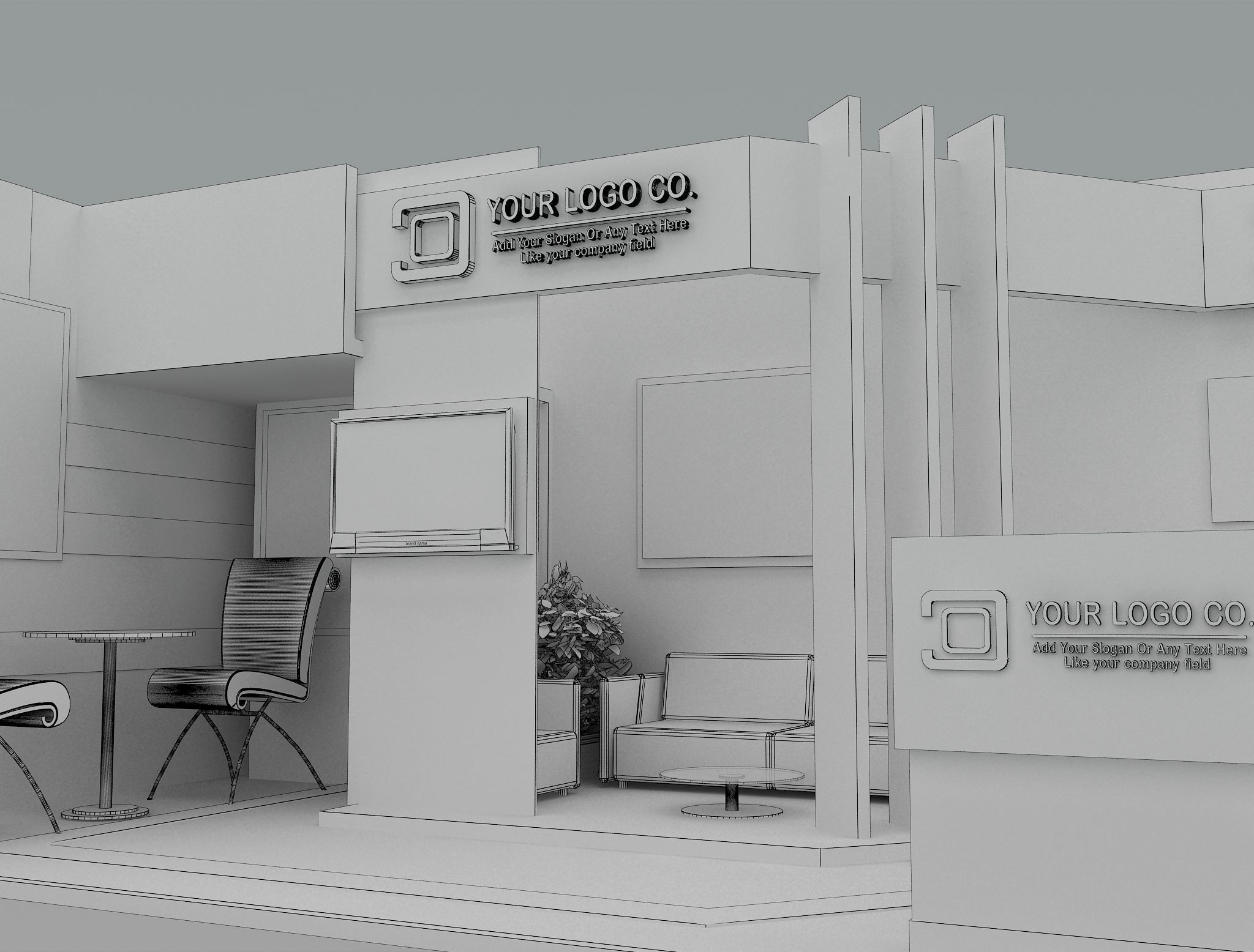 Booth Exhibition Stand a493a 3D model_9