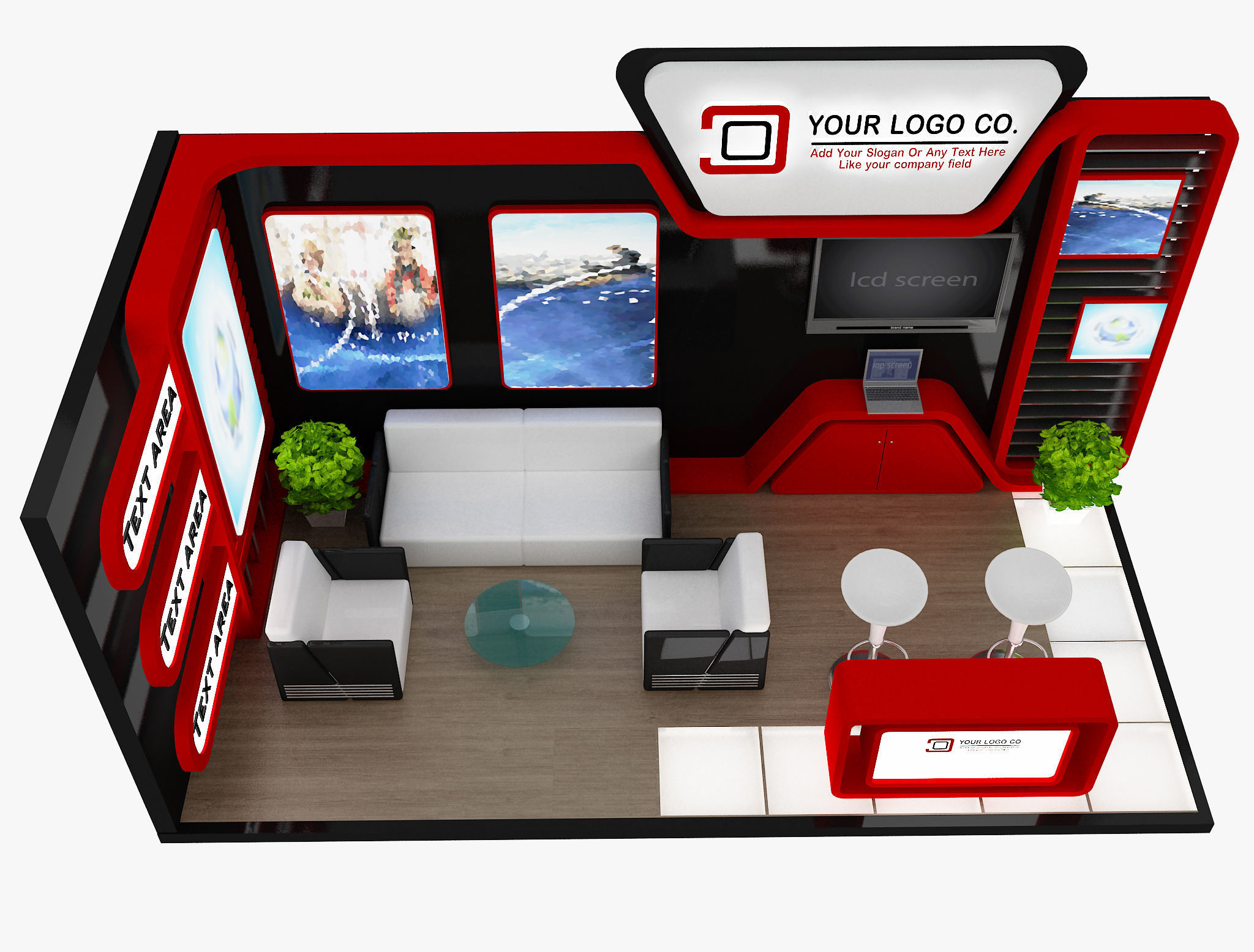 Booth Exhibition Stand a493b 3D model_10