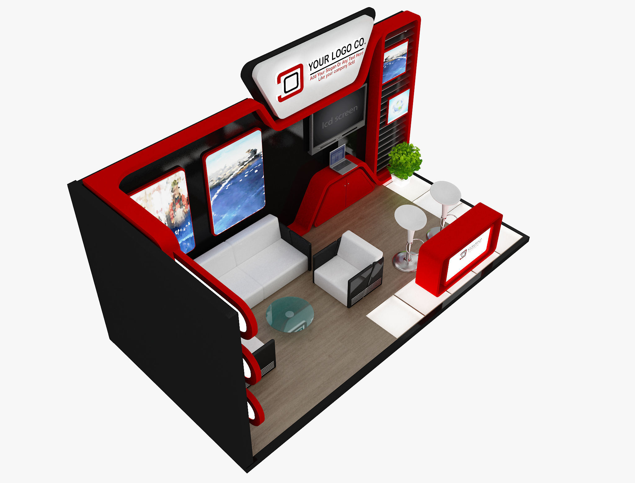 Booth Exhibition Stand a493b 3D model_14