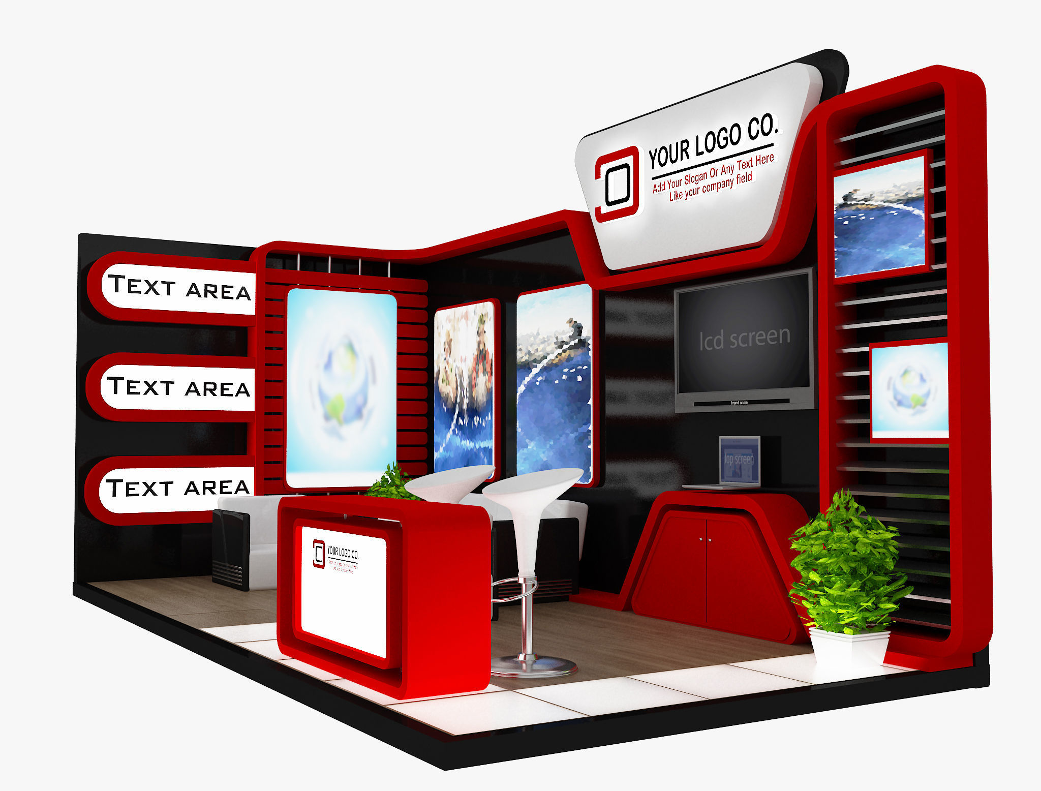 Booth Exhibition Stand a493b 3D model_12