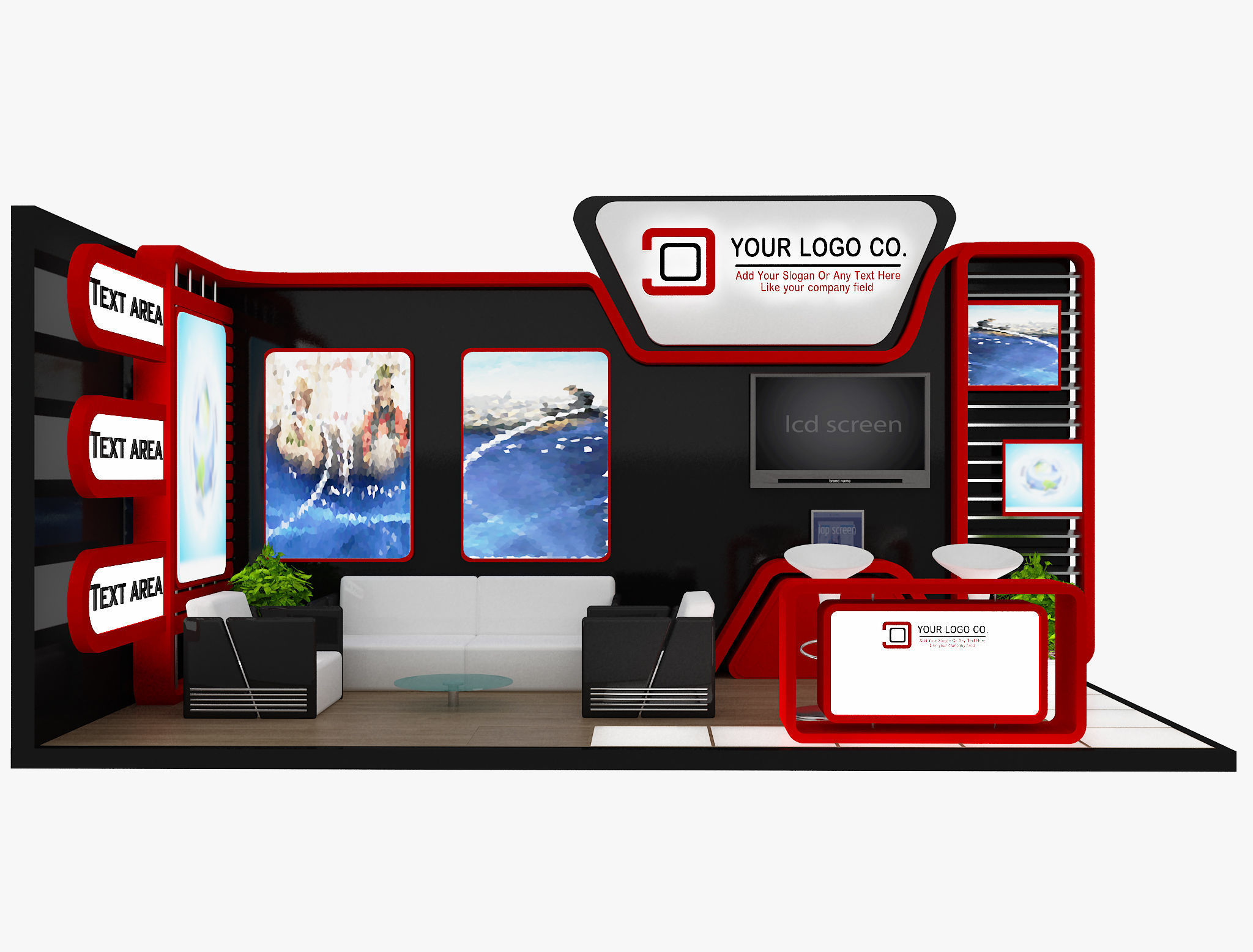 Booth Exhibition Stand a493b 3D model_4