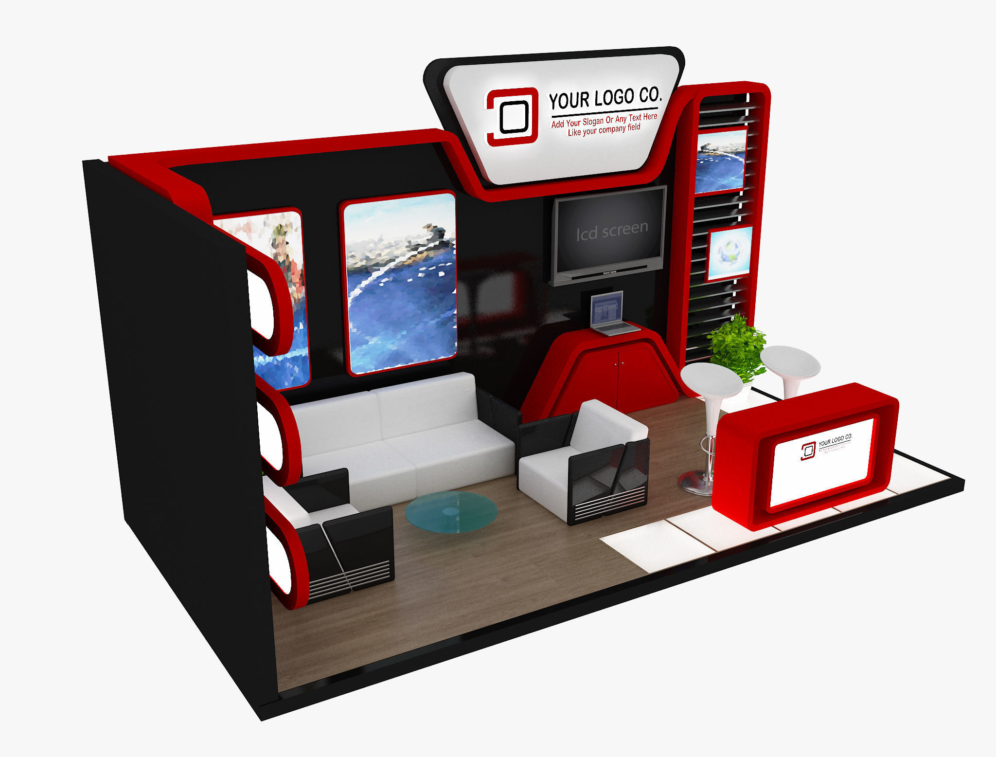 Booth Exhibition Stand a493b 3D model_2
