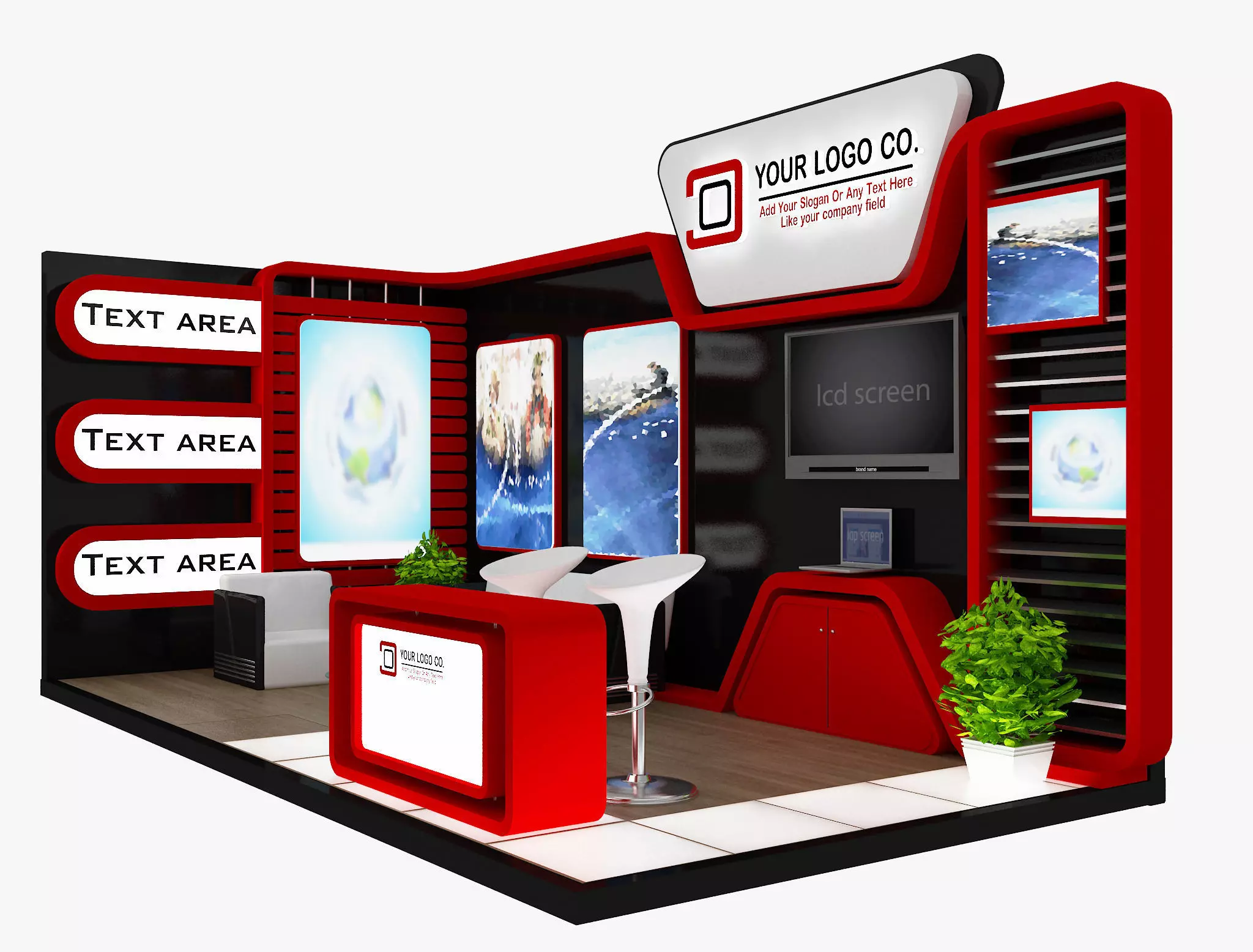 Booth Exhibition Stand a493b 3D model_0