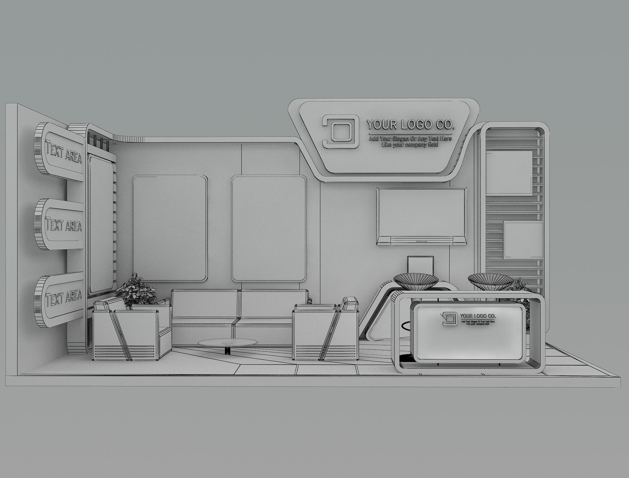 Booth Exhibition Stand a493b 3D model_5