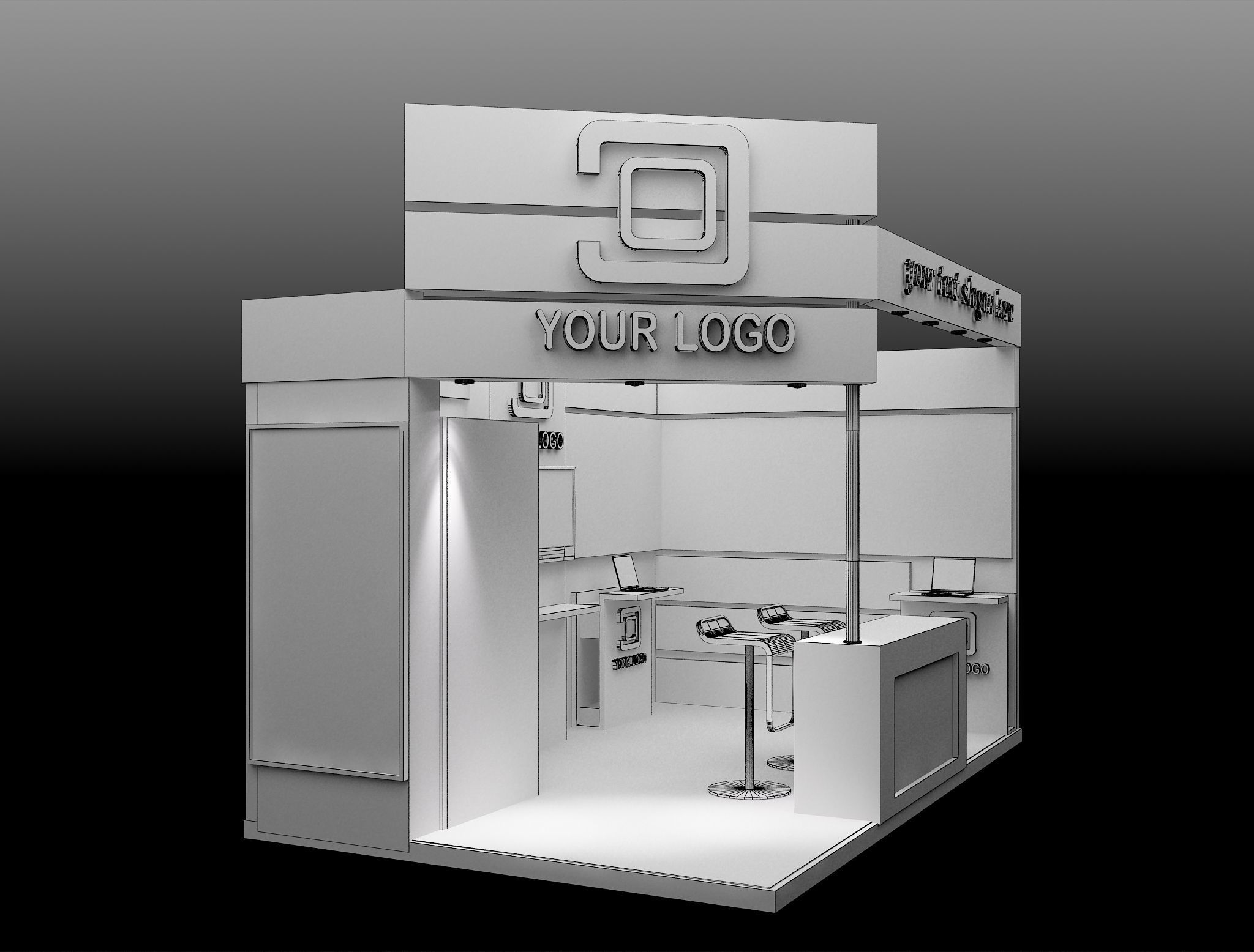 Booth Exhibition Stand a494 3D model_5