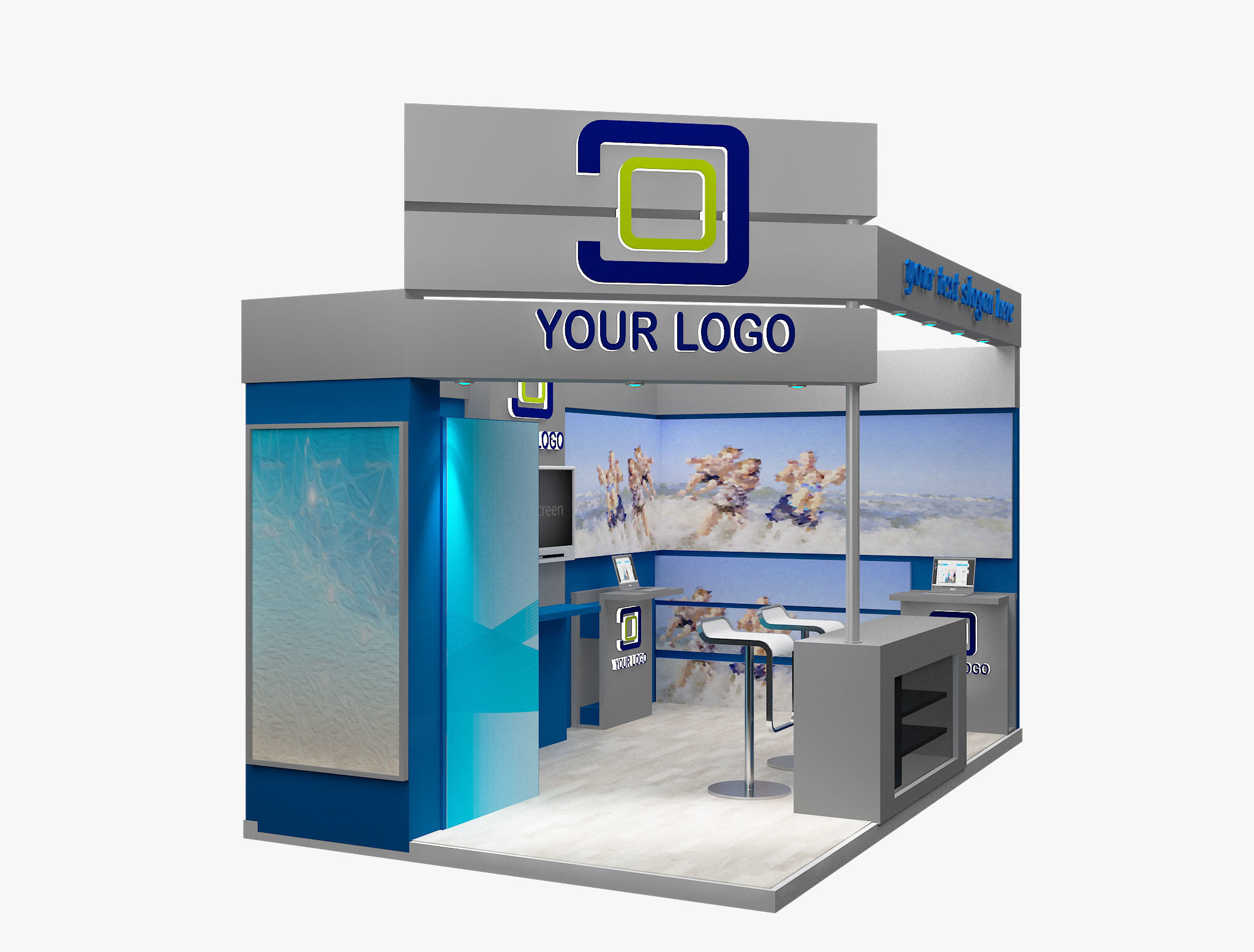 Booth Exhibition Stand a494 3D model_4