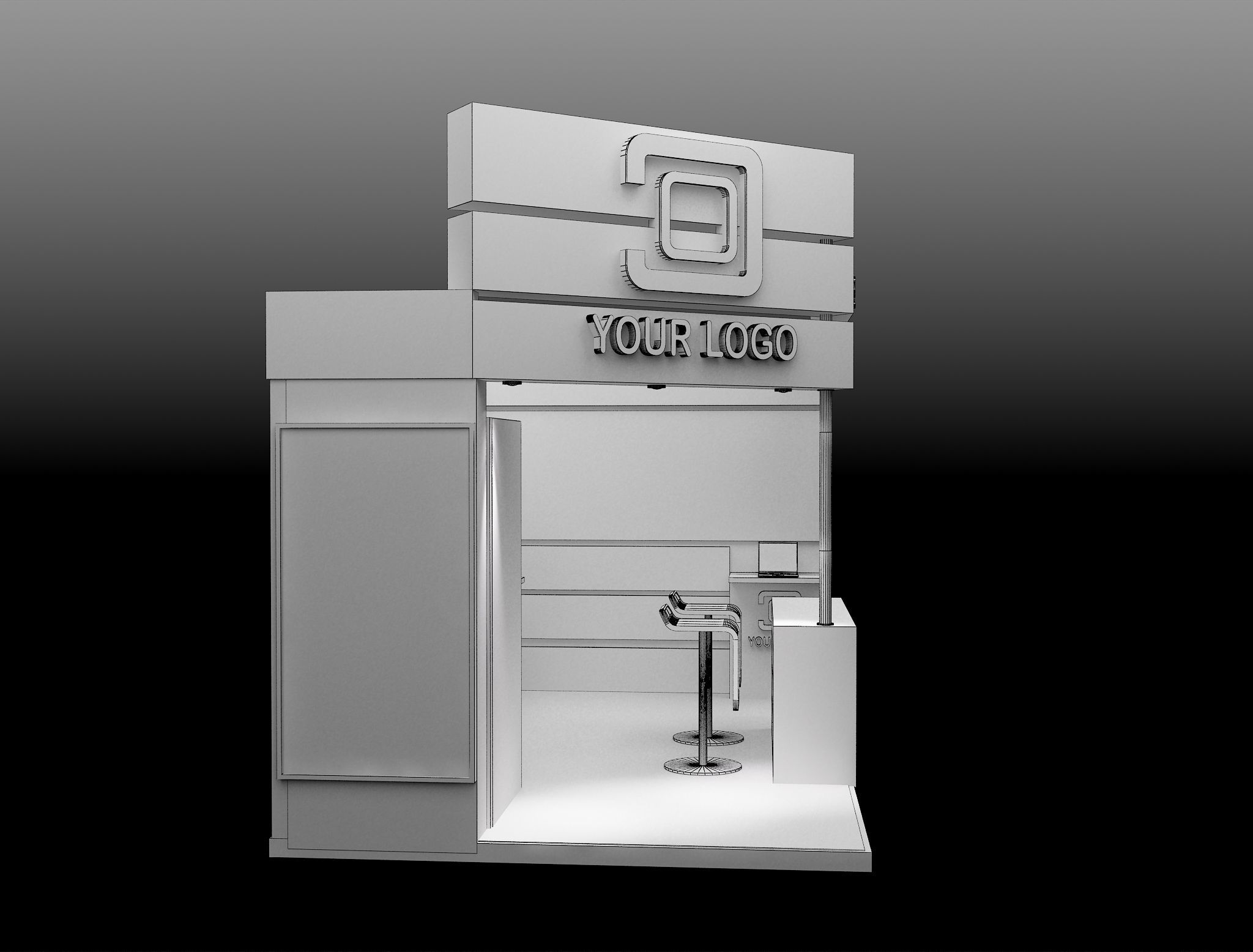 Booth Exhibition Stand a494 3D model_9