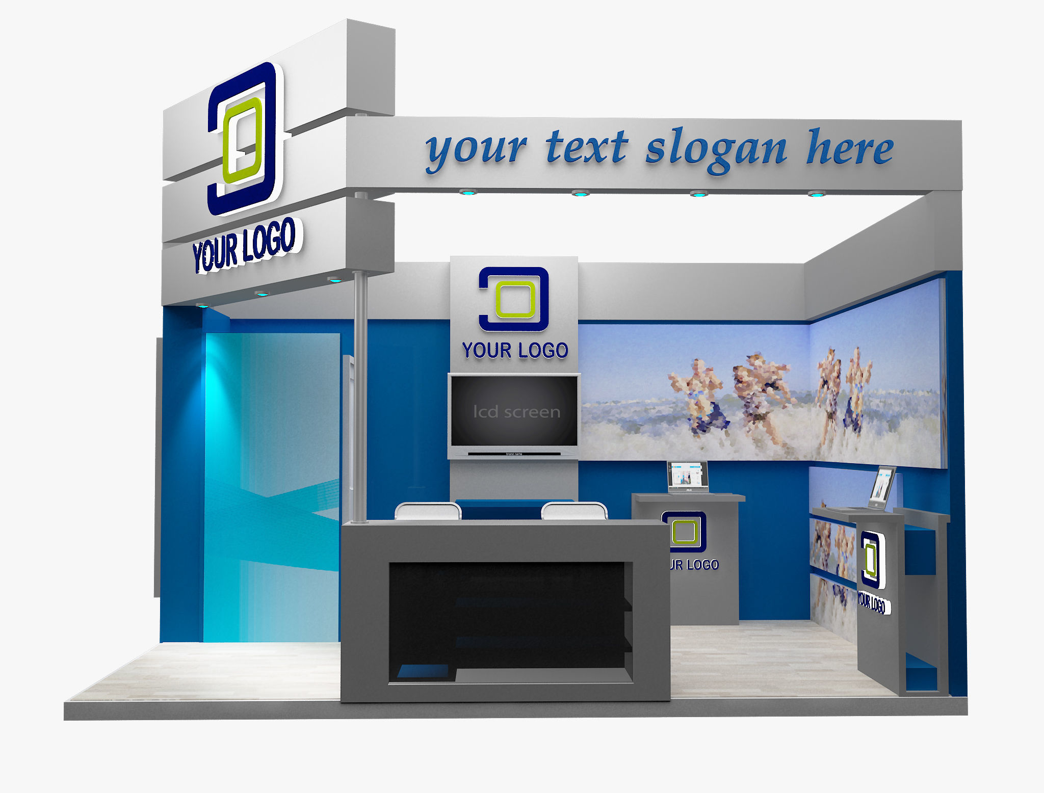 Booth Exhibition Stand a494 3D model_2