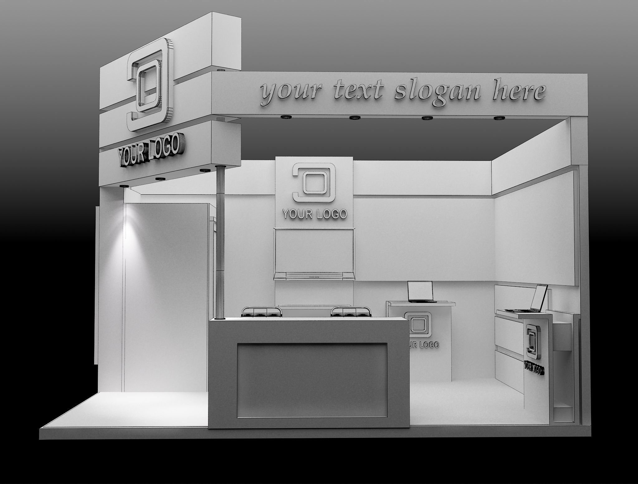 Booth Exhibition Stand a494 3D model_3