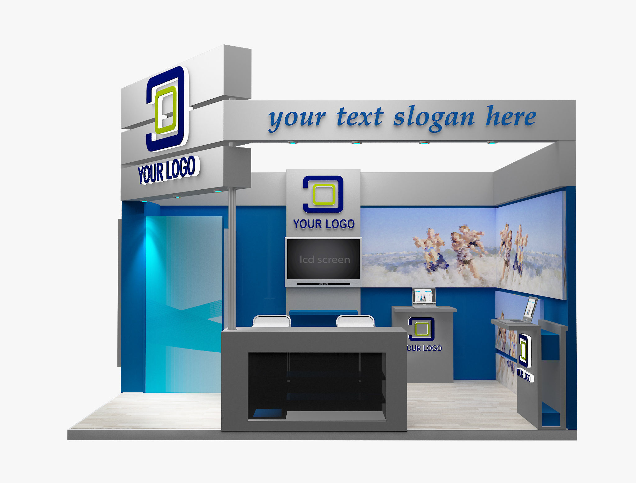 Booth Exhibition Stand a494 3D model_12