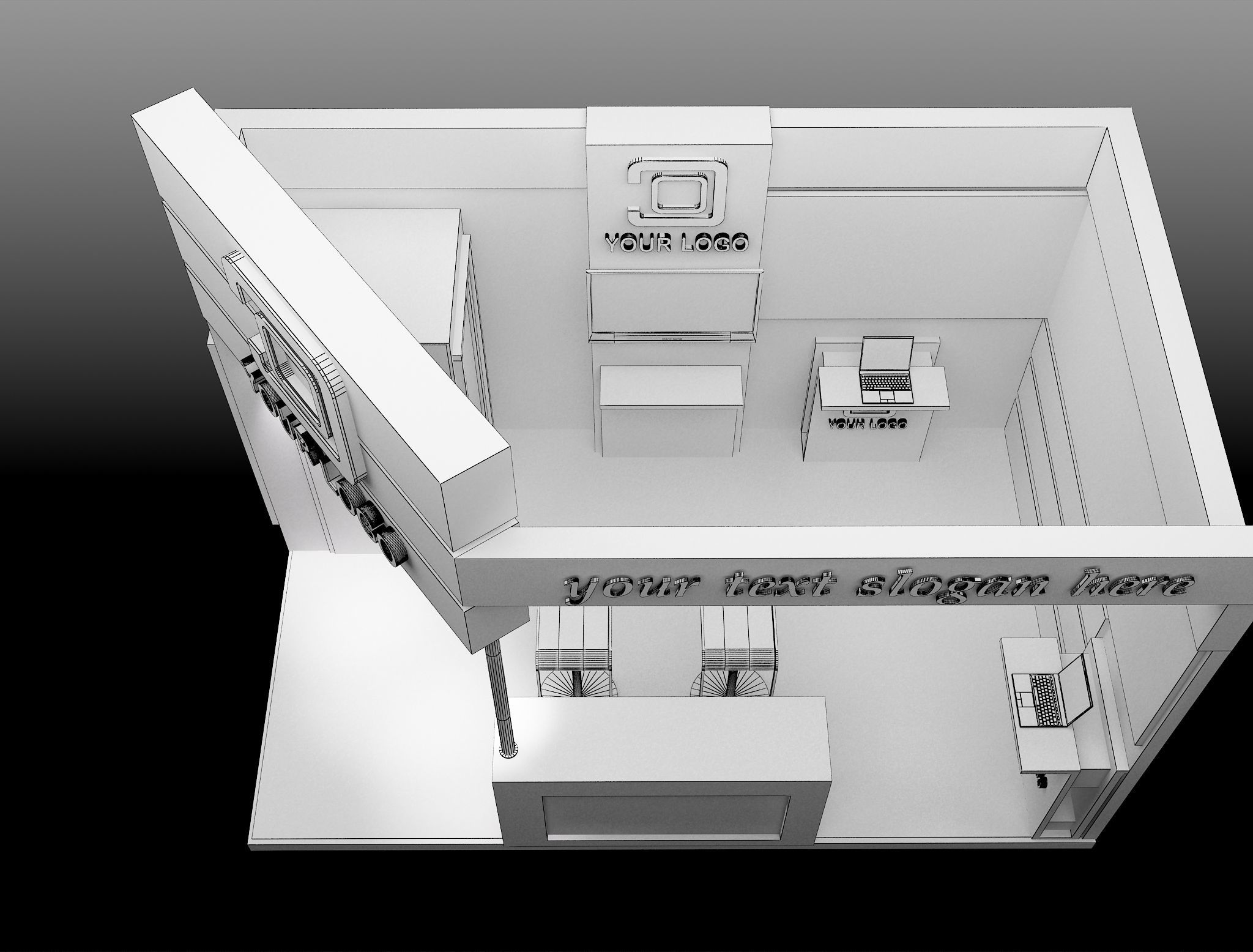 Booth Exhibition Stand a494 3D model_11