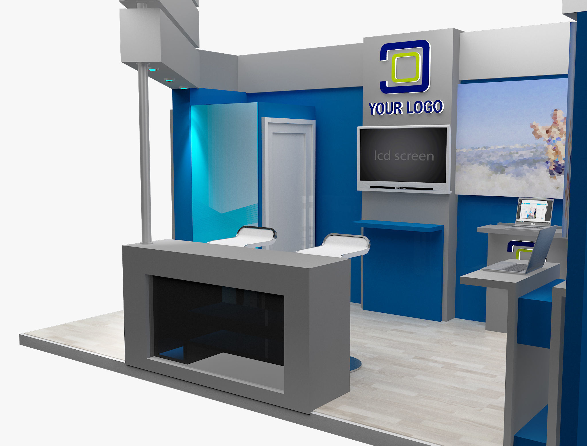 Booth Exhibition Stand a494 3D model_6