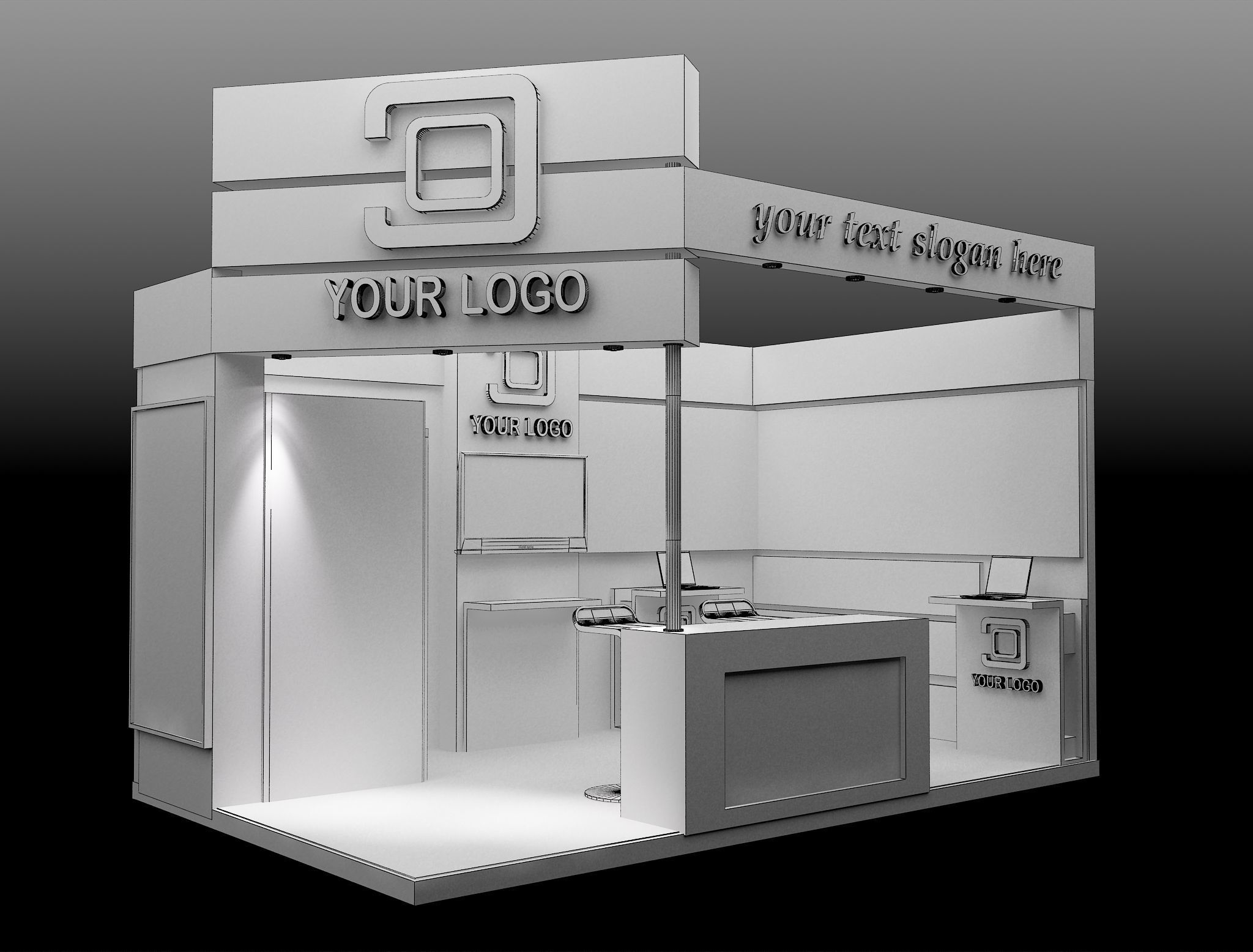 Booth Exhibition Stand a494 3D model_1