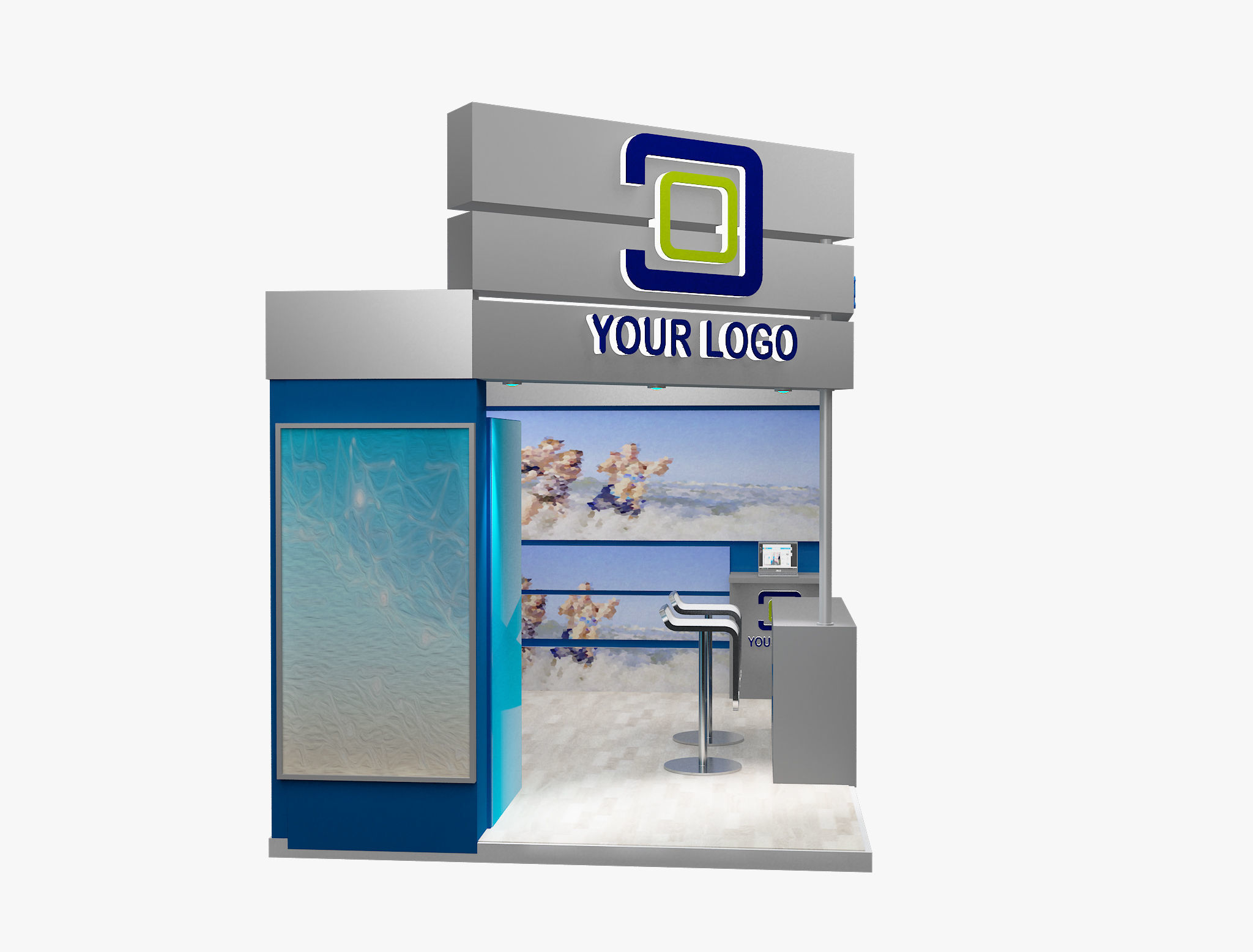 Booth Exhibition Stand a494 3D model_8