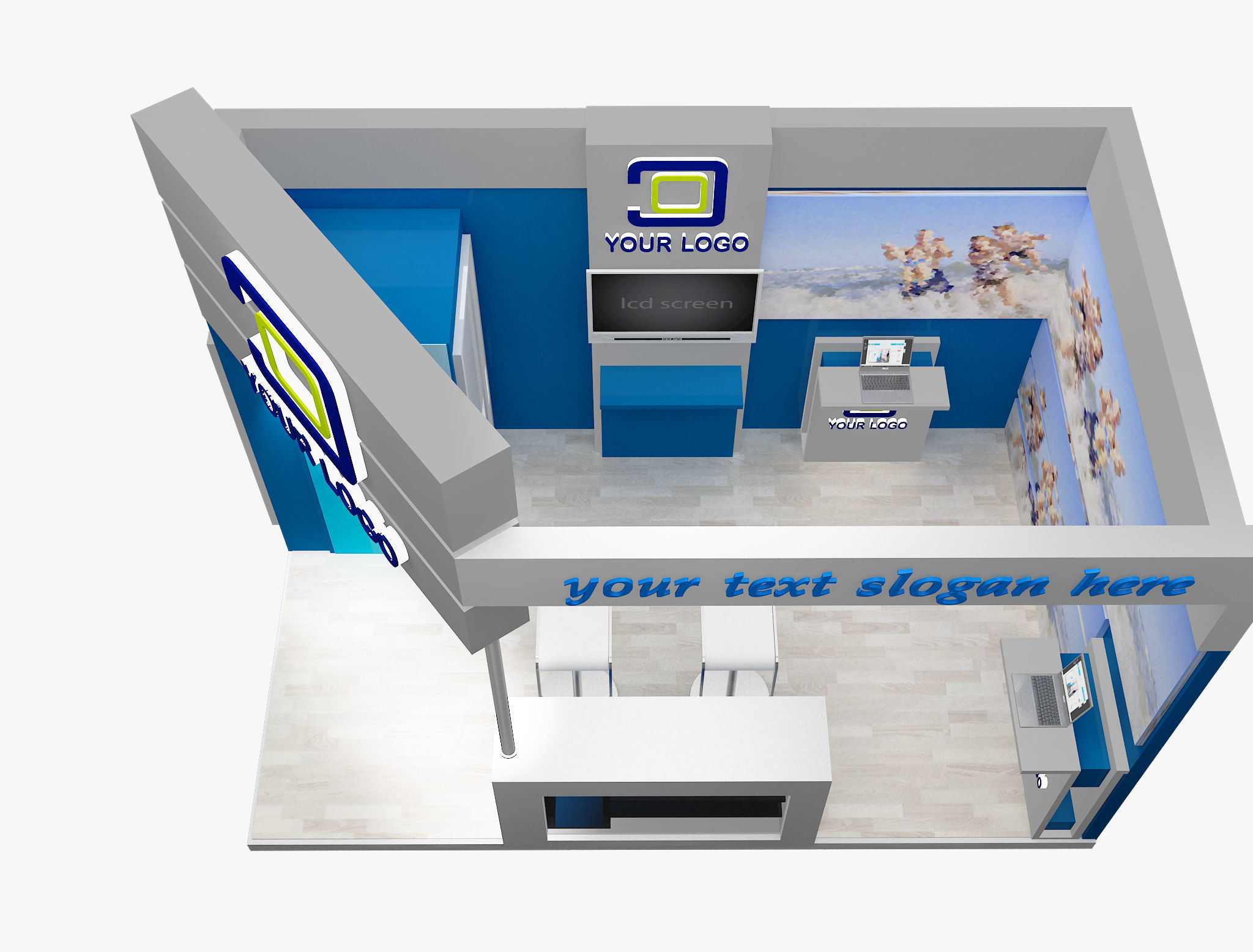 Booth Exhibition Stand a494 3D model_10