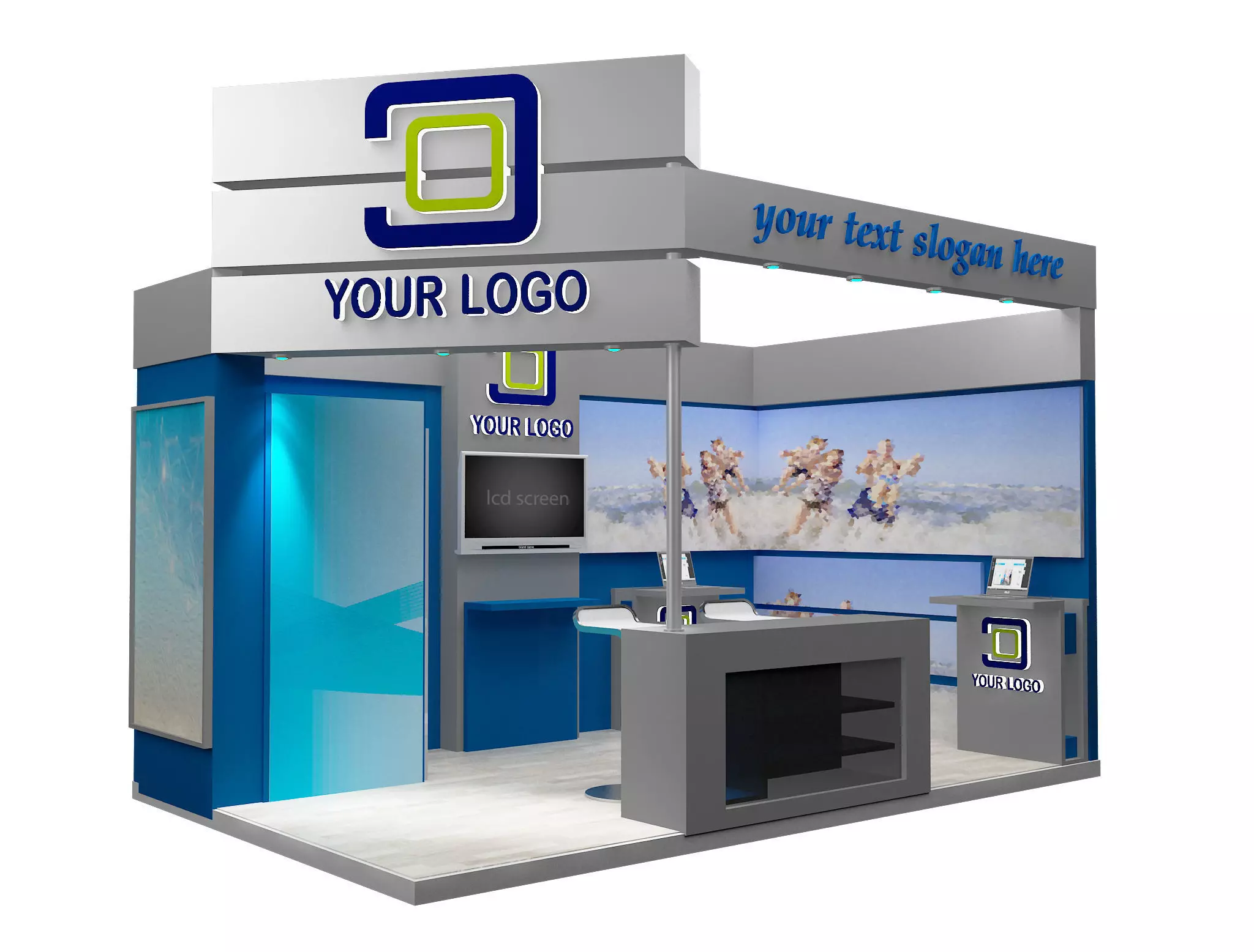 Booth Exhibition Stand a494 3D model_0