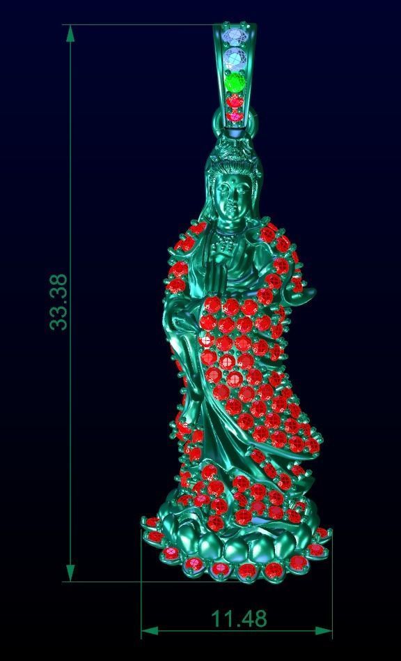 Faith Collection gold buddha pendant with diamonds _14