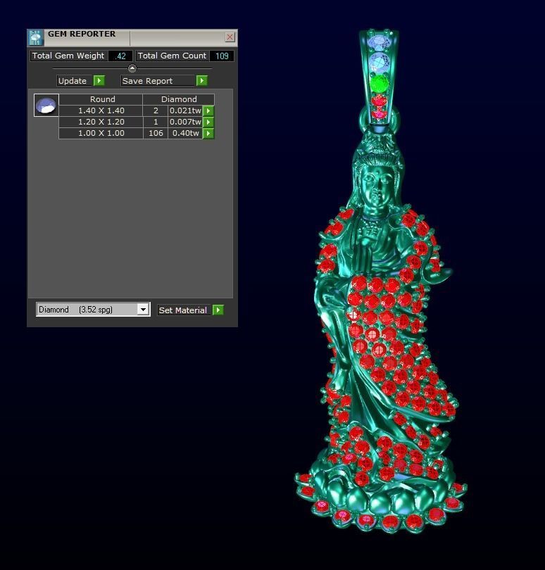 Faith Collection gold buddha pendant with diamonds _15