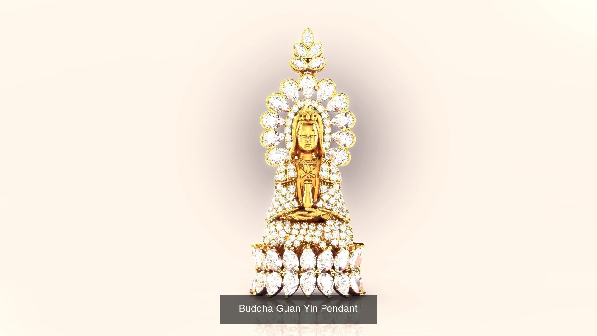 Faith Collection gold buddha pendant with diamonds _3